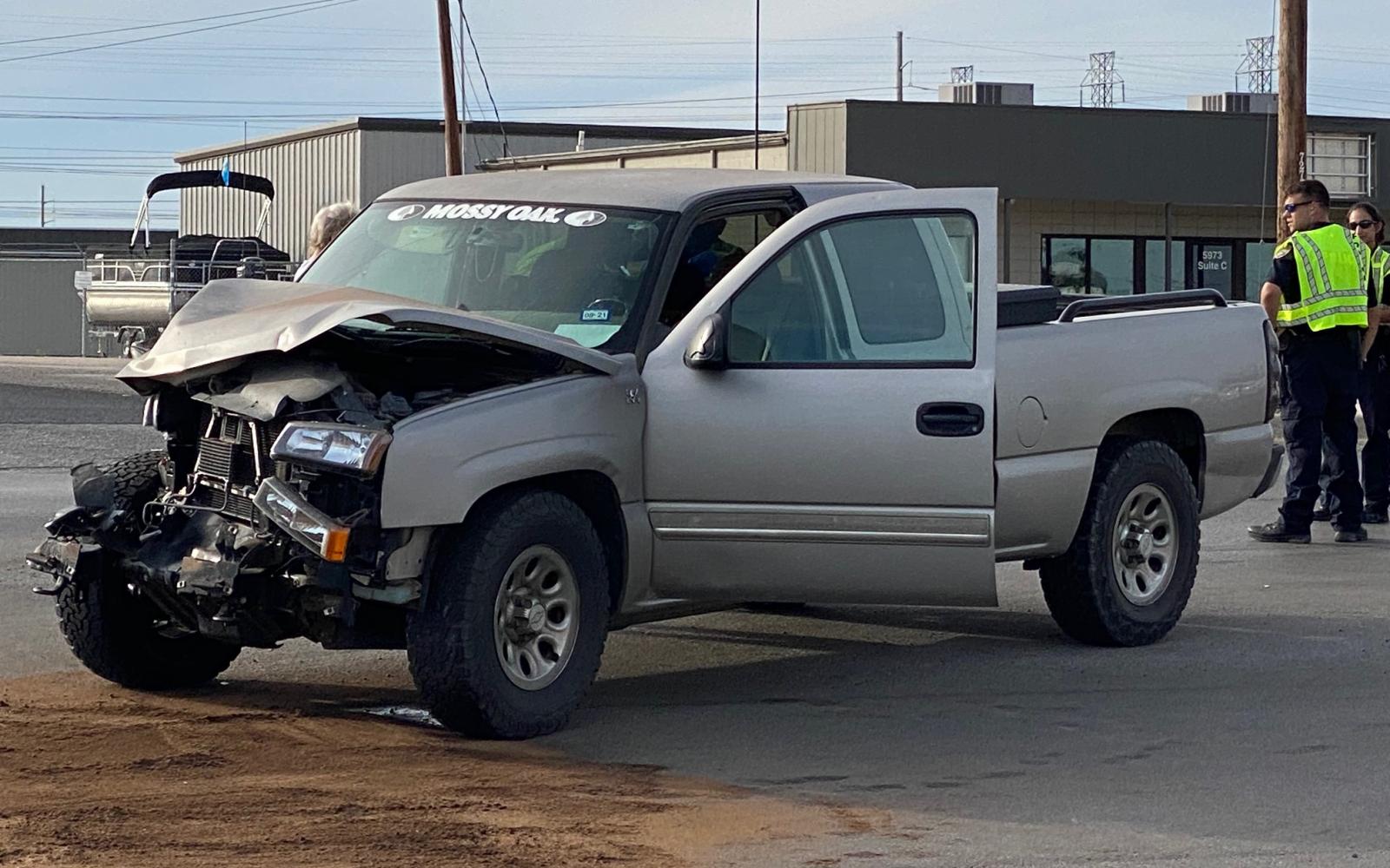 2 pickups crash on Knickerbocker (LIVE! Photo/James Bouligny)