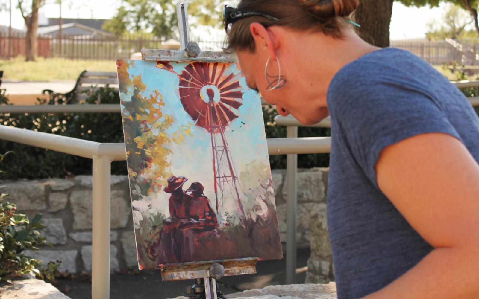 Artist Olena Babek at En Plein Air Texas 2020