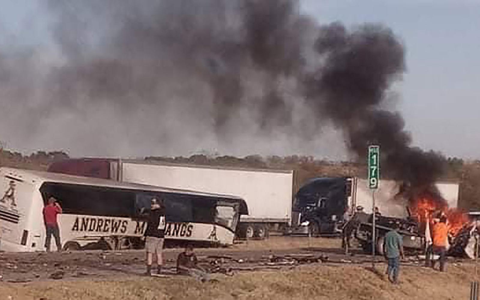 Andrews ISD Band Bus Involved in Fiery Crash in Route to Playoff Game on Nov. 20, 2021