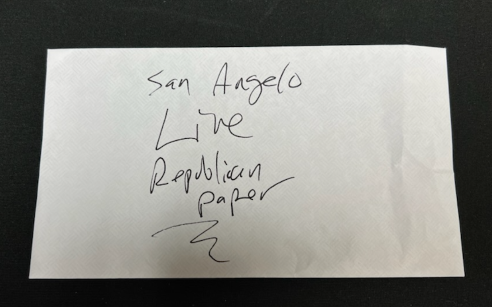 Letter to San Angelo LIVE! from Larry Lux