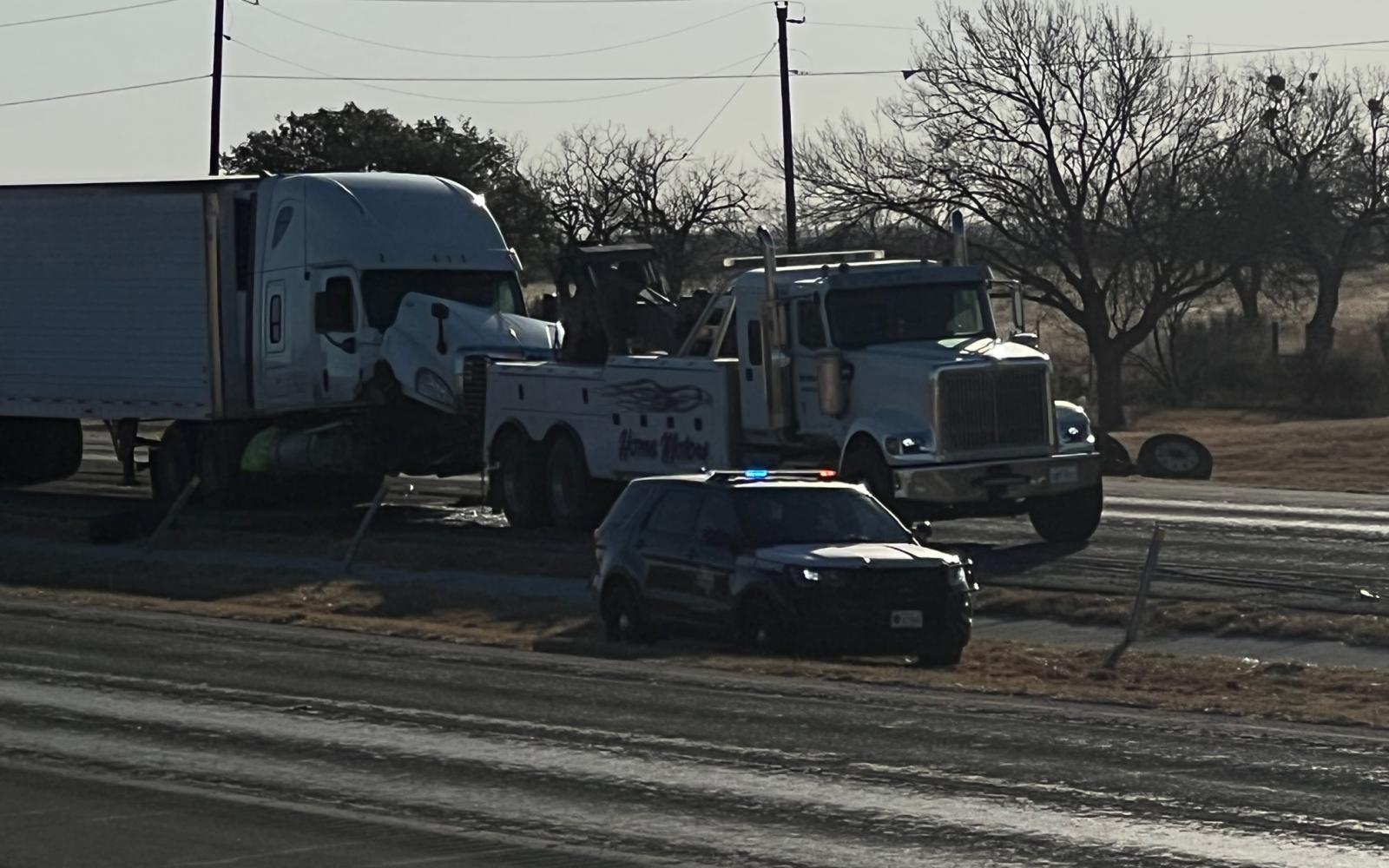 Truck tractor in US67 Crash 3/18/22 (LIVE! Photo/Matt Trammell)