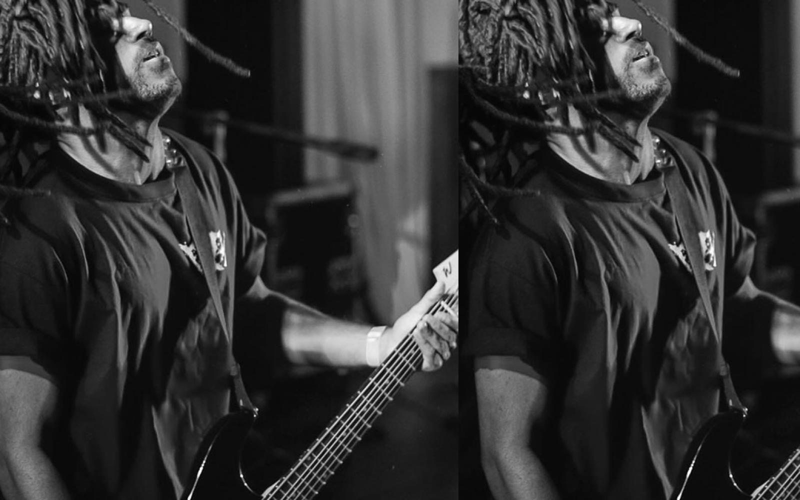 Willie Cantrell with his guitar