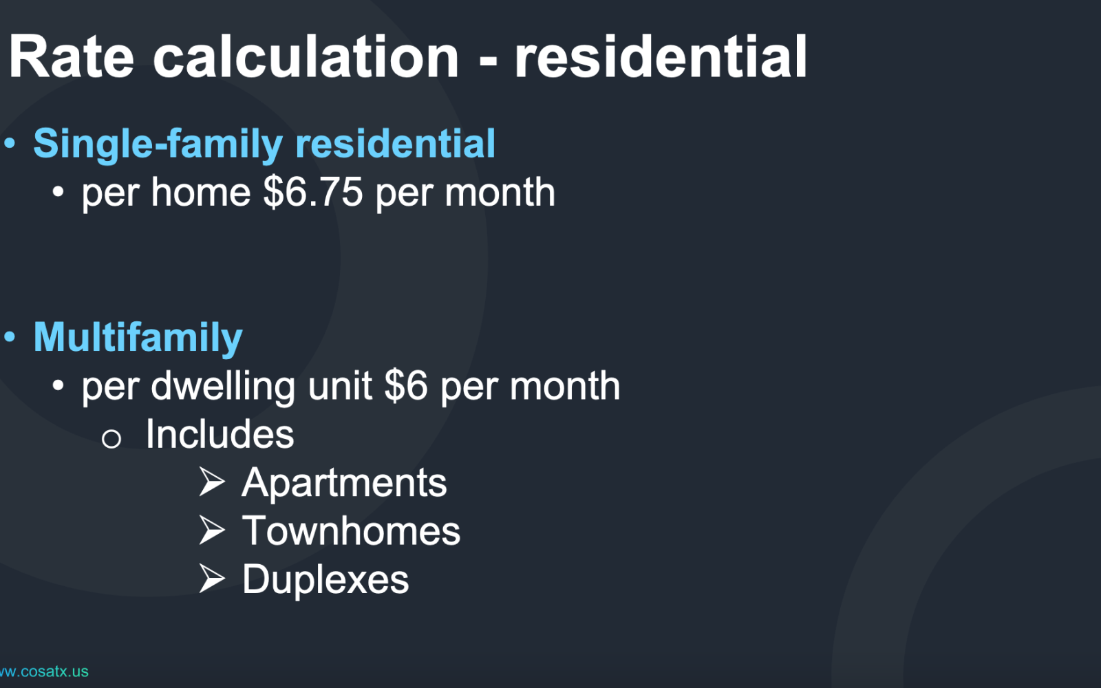 Street Use Fee Rate Calculation (Contributed/COSA)