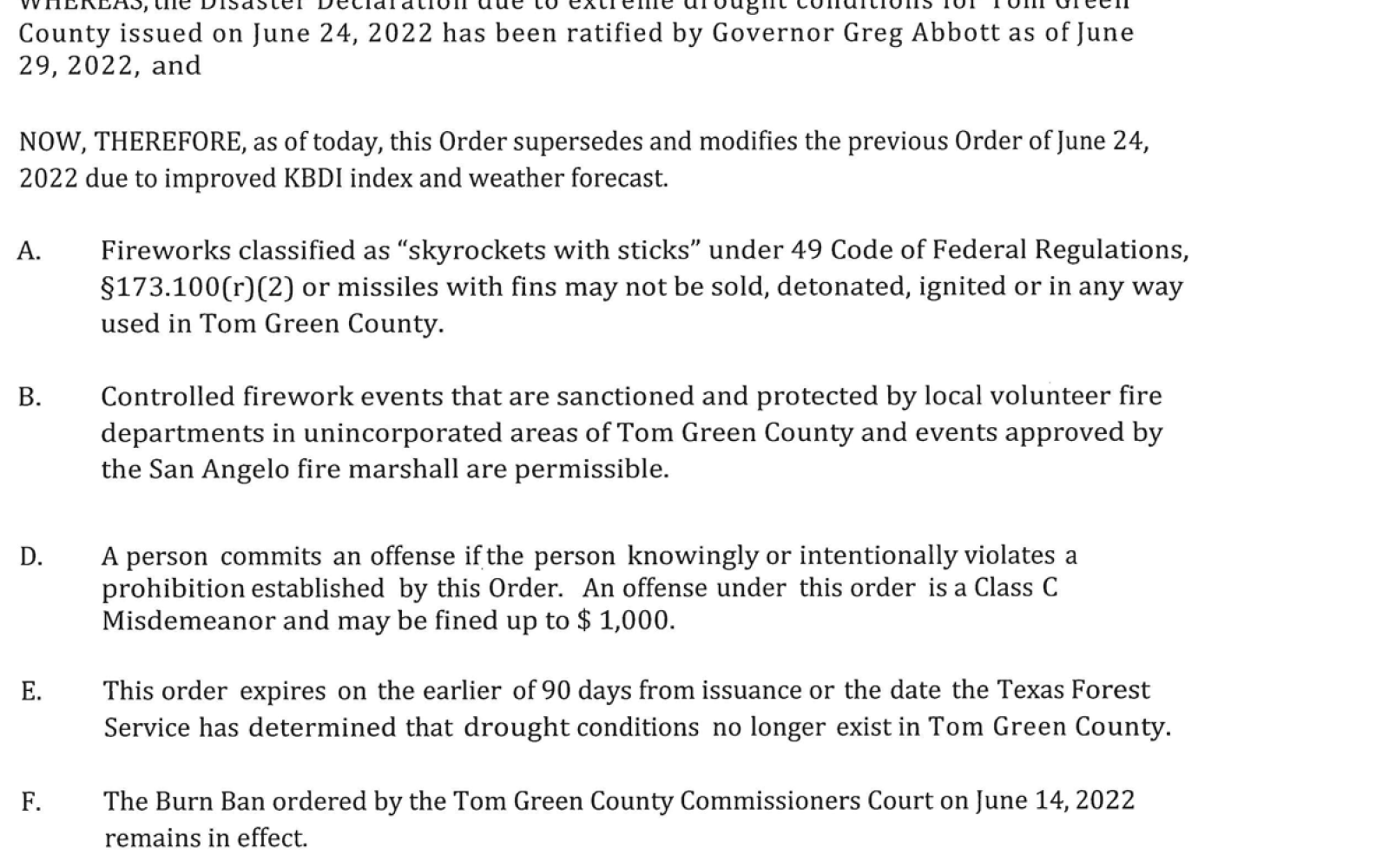 Fireworks Order (Contributed/TGC)