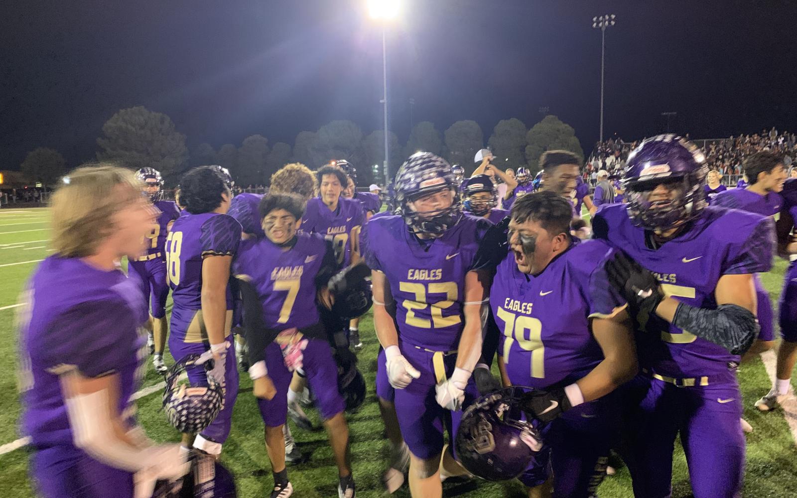 The Sterling City Eagles after winning Round 1 of the playoffs against the Miles Bulldogs on Nov. 10, 2022