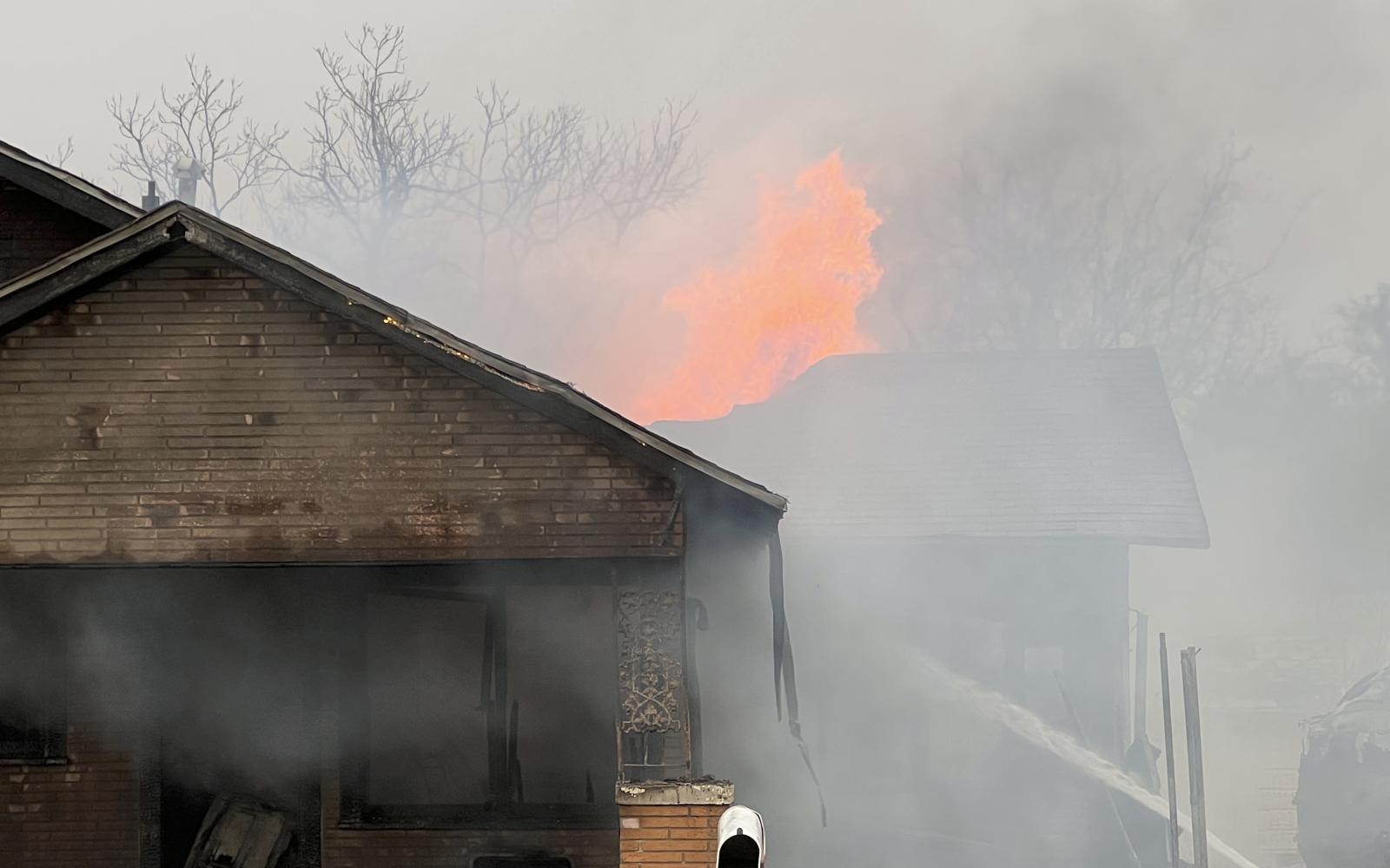 SAN ANGELO, TX — An old house at 37 N. Chadbourne Street was fully engulfed in flames Thursday afternoon as the high winds were passing through San Angelo on March 2, 2023.