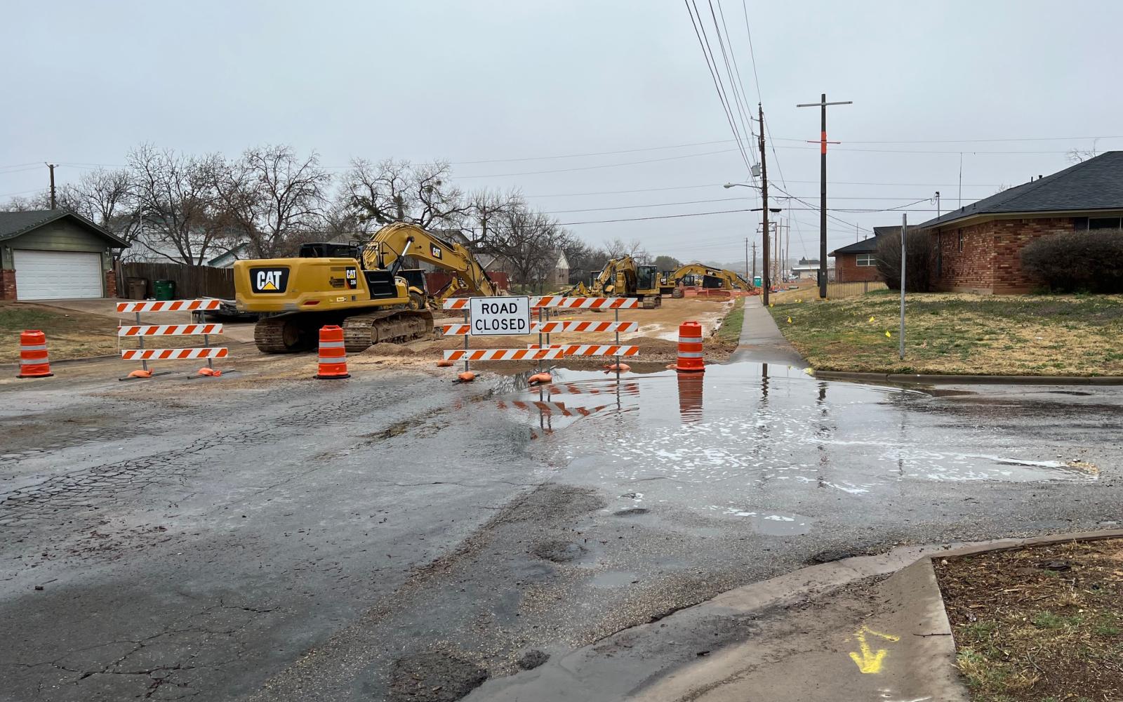 Construction on College Hills Blvd. (LIVE! Photo//Yantis Green)