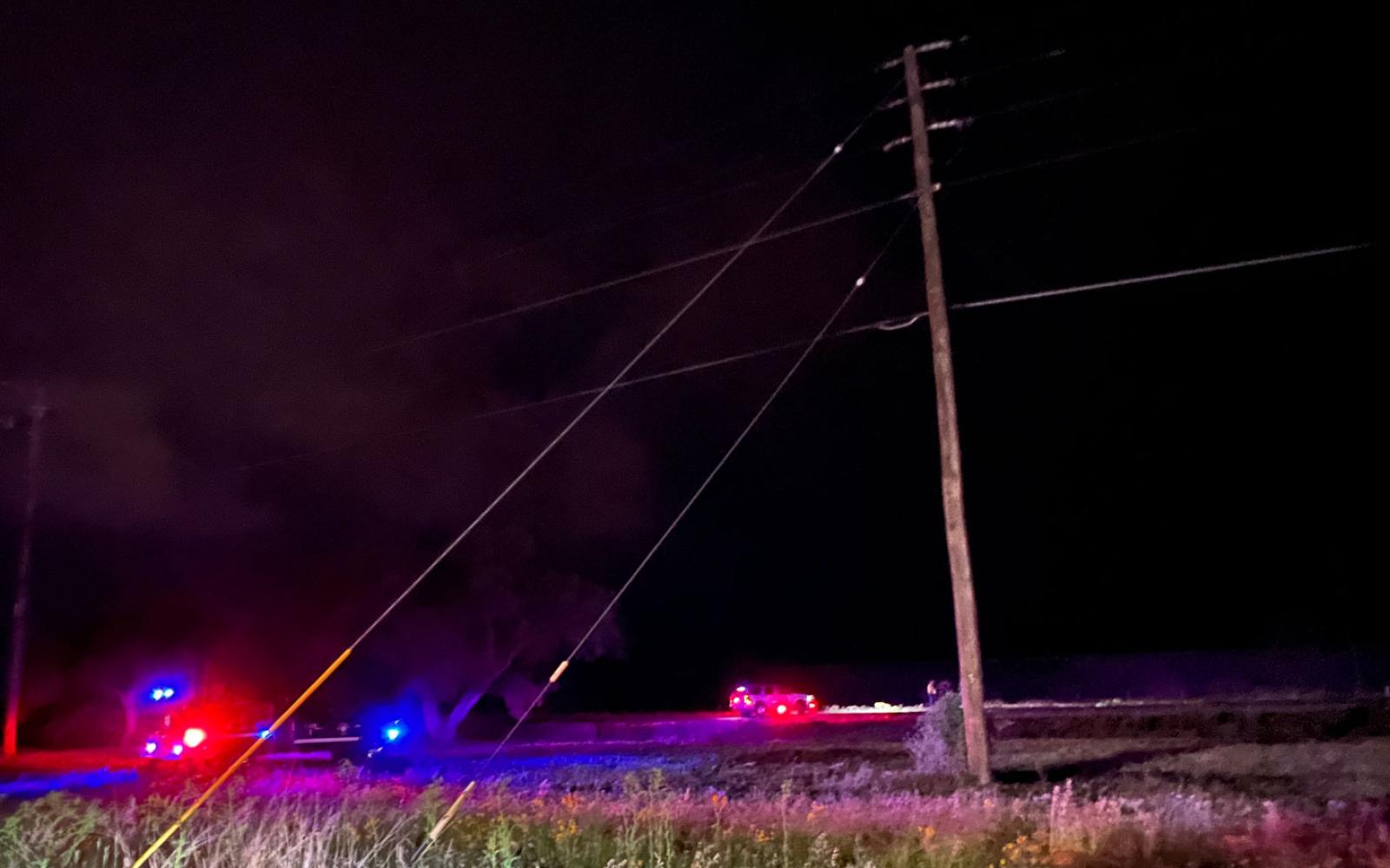 Downed Power Lines and Grass Fire Closes US 87 North of San Angelo