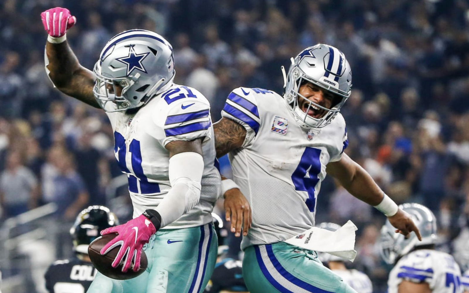 Ezekiel Elliot and Dallas Cowboys Quarterback Dak Prescott