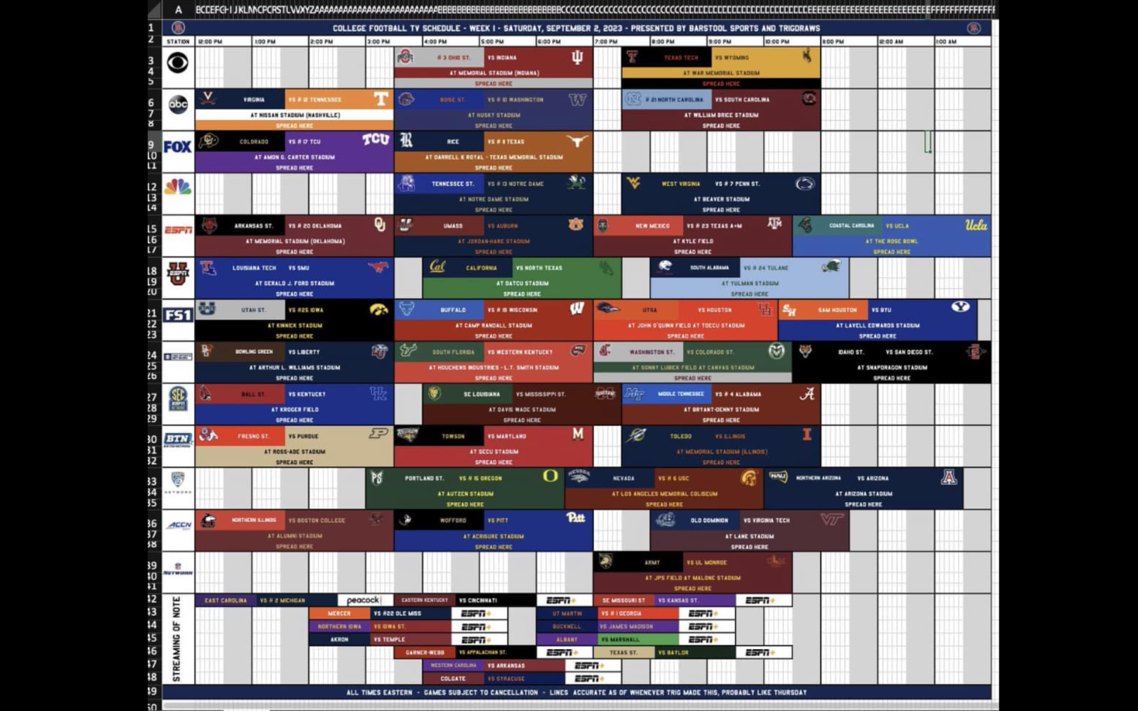 College Football Schedule