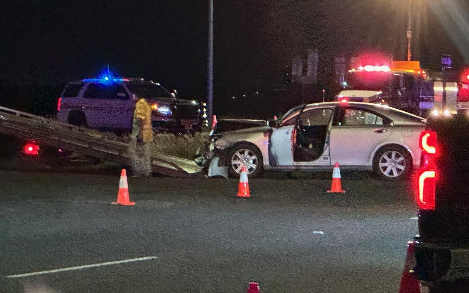 Little sedan T-bones big GMC pickup near Loop 306 at US 87 on Sept. 30, 2023