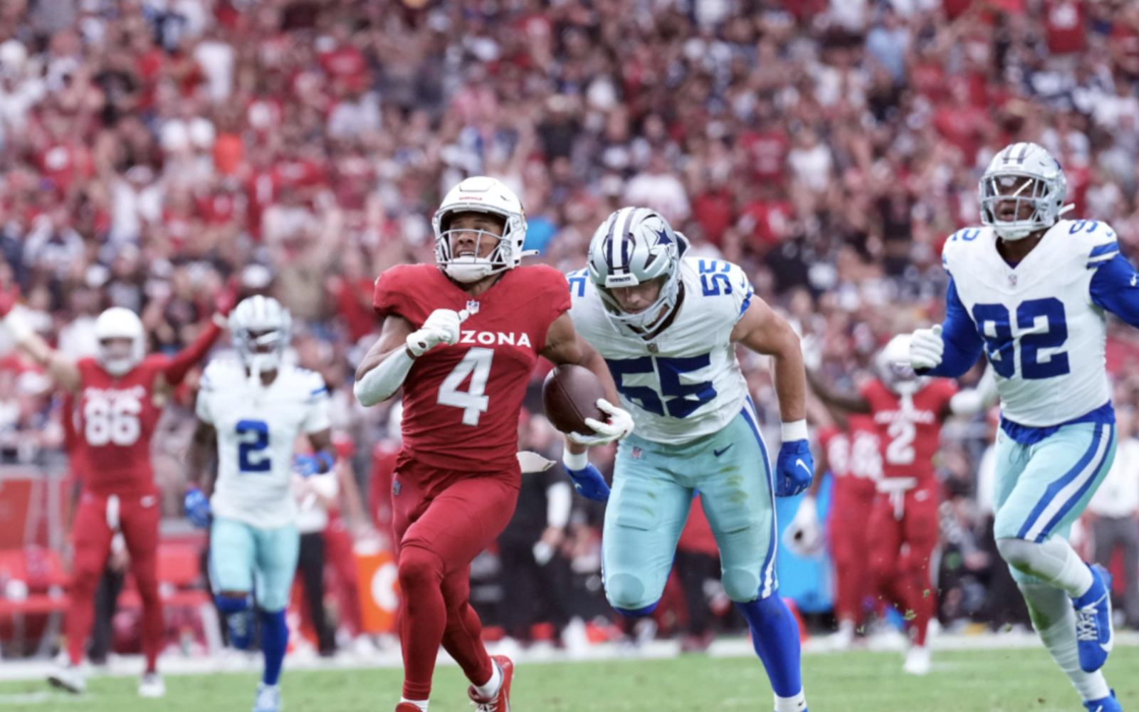 Dallas Cowboys versus the Arizona Cardinals