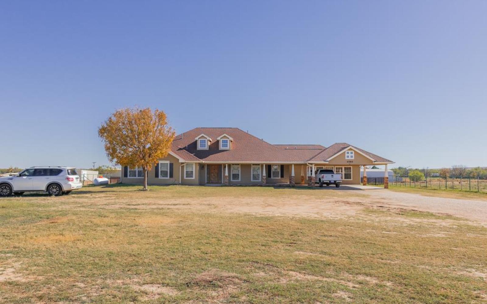 SAN ANGELO, TX — Located just outside the San Angelo city limits, this 4 bed 2 bath home with an office sits on just over 6 acres.  