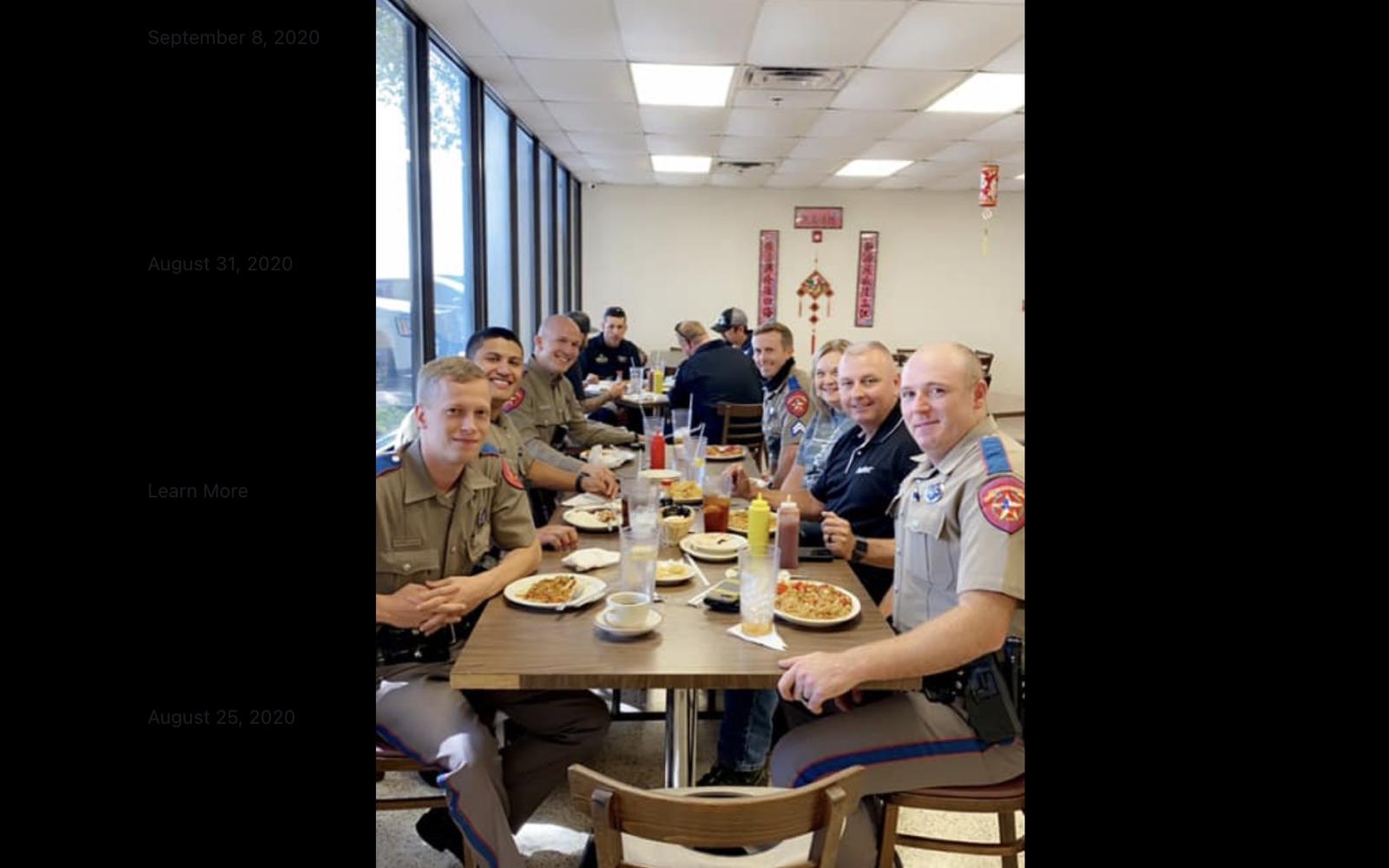 Military Airmen Enjoying a Meal at Mathis Cafe