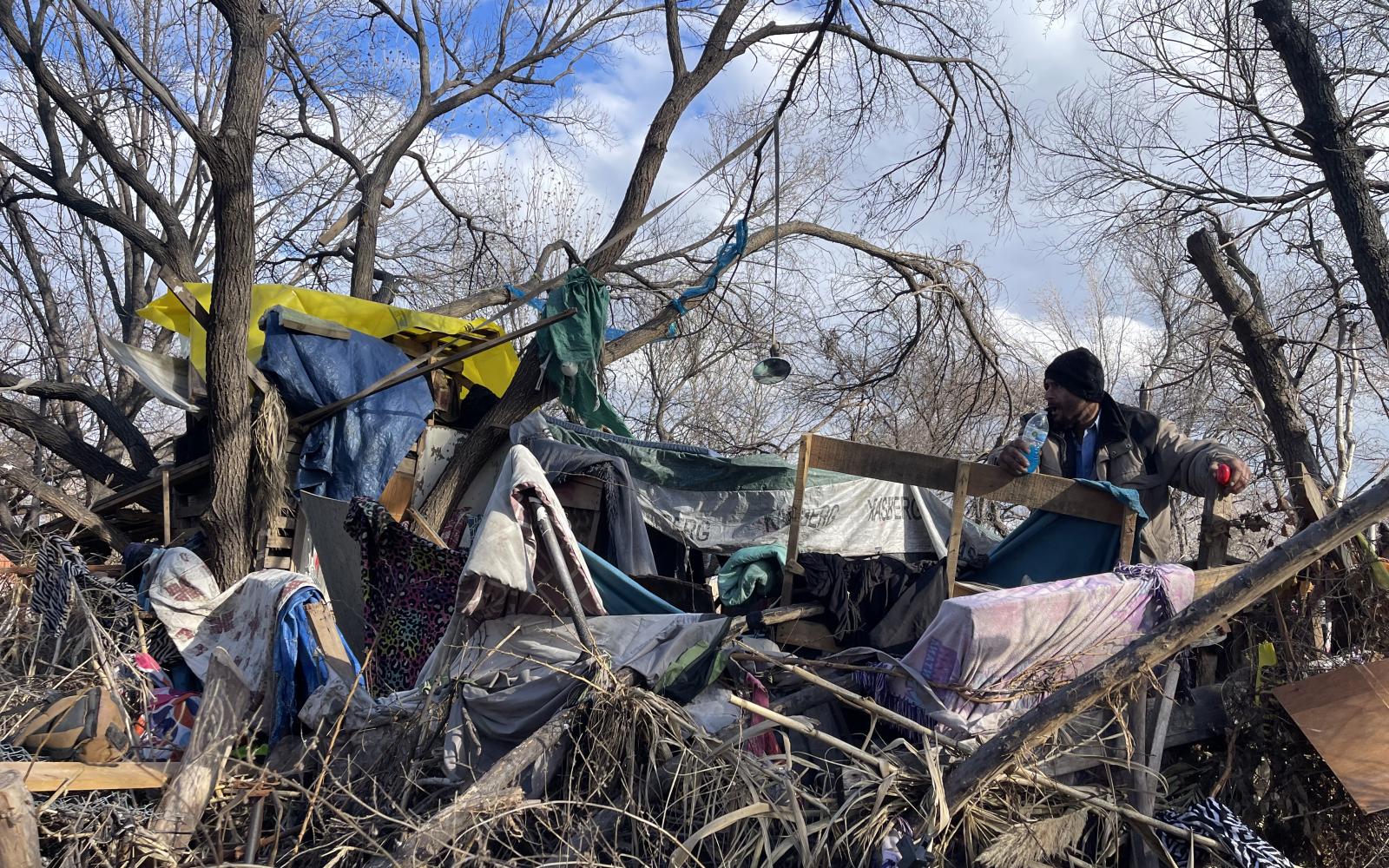 Tree House in the Homeless Camp on 16th