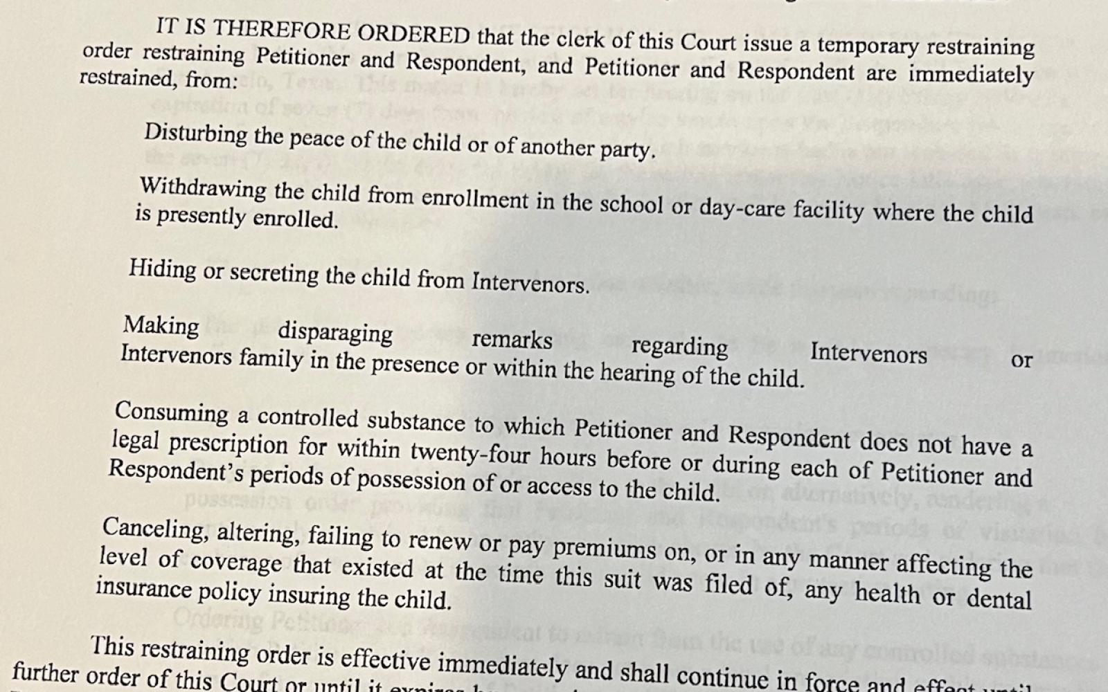 Matt Cutrer Restraining Order Details