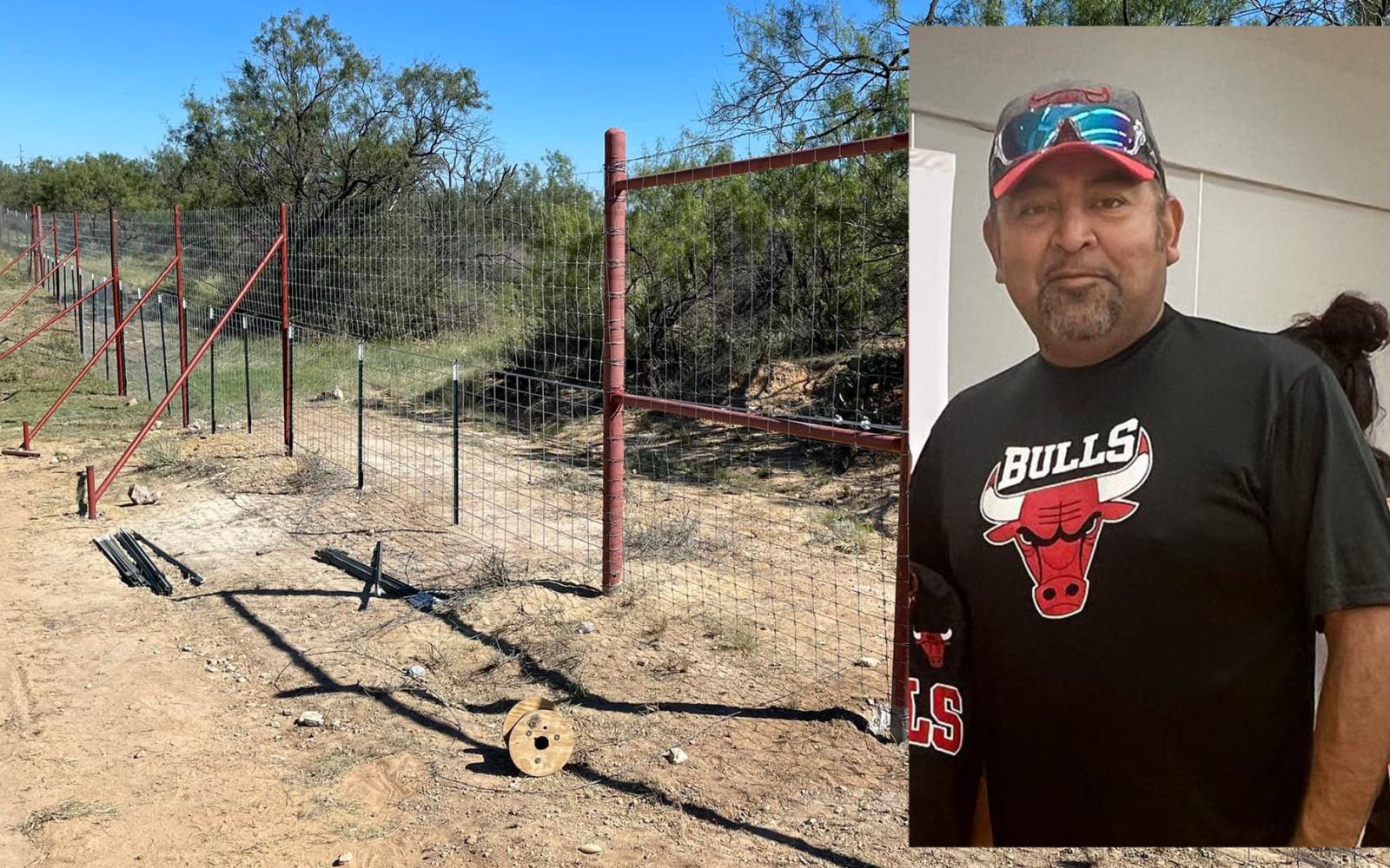 Joe Cuevas of San Angelo and an example fencing project by his company C&C Fencing.