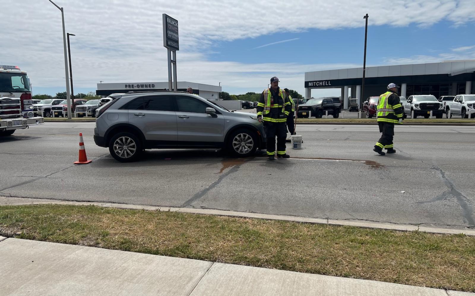 Crash on Sherwood Way in front of Mitchell Buick