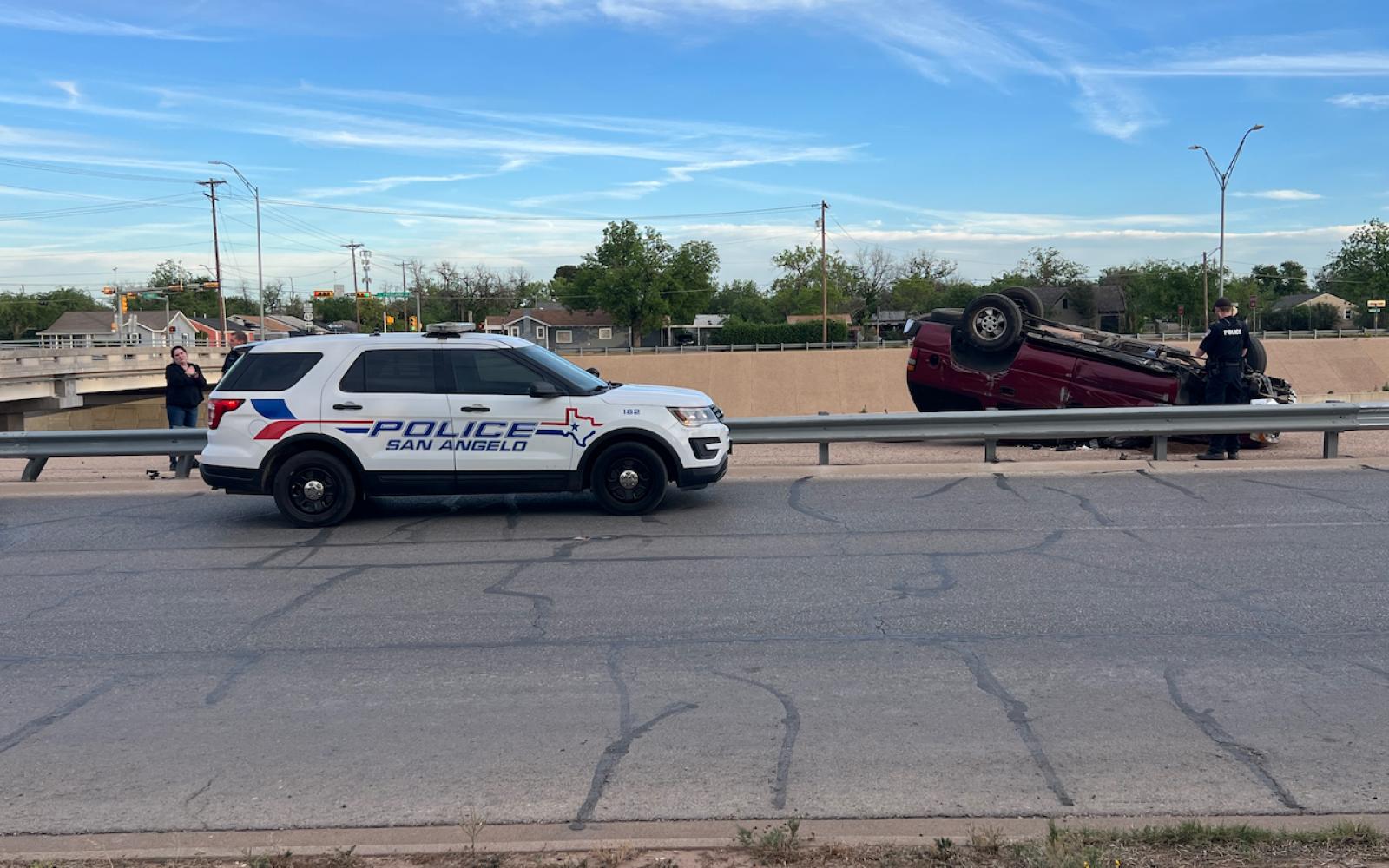 Driver was arrested for suspicion of DWI following a spectacular rollover crash on Tuesday, April 16, 2024.