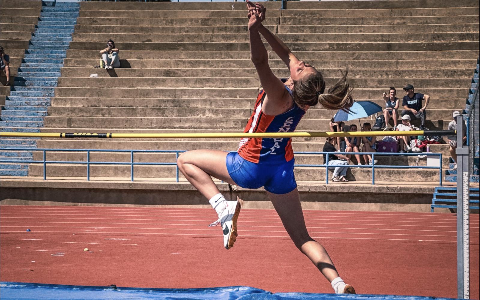 Central Lady Cats Sydney Crooks in the High Jump at San Angelo Relays 2024