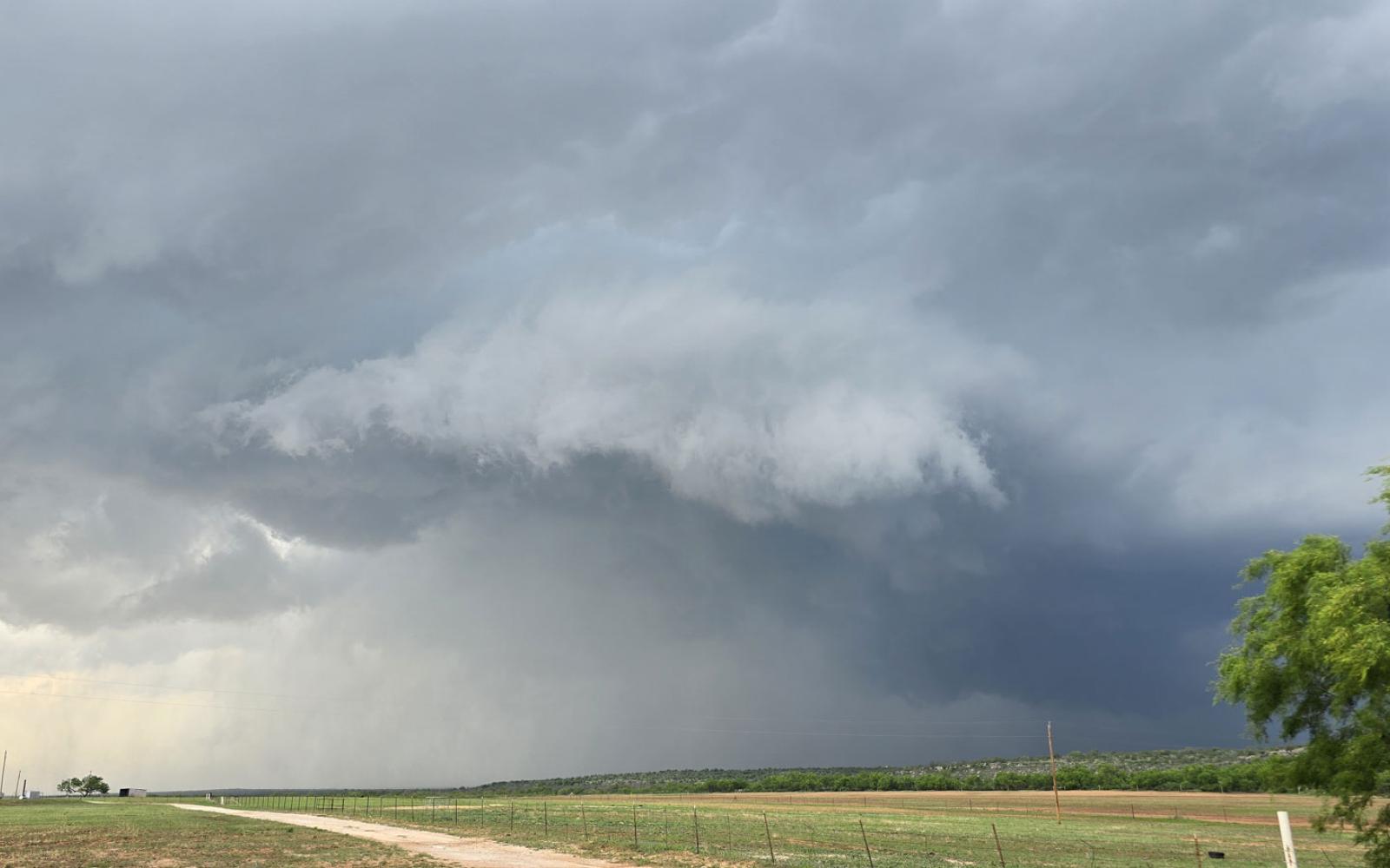 The tornado that touched down 3 miles east/southeast of Ballinger, Texas on May 2, 2024 at 1800 hours. (Jason Gore)