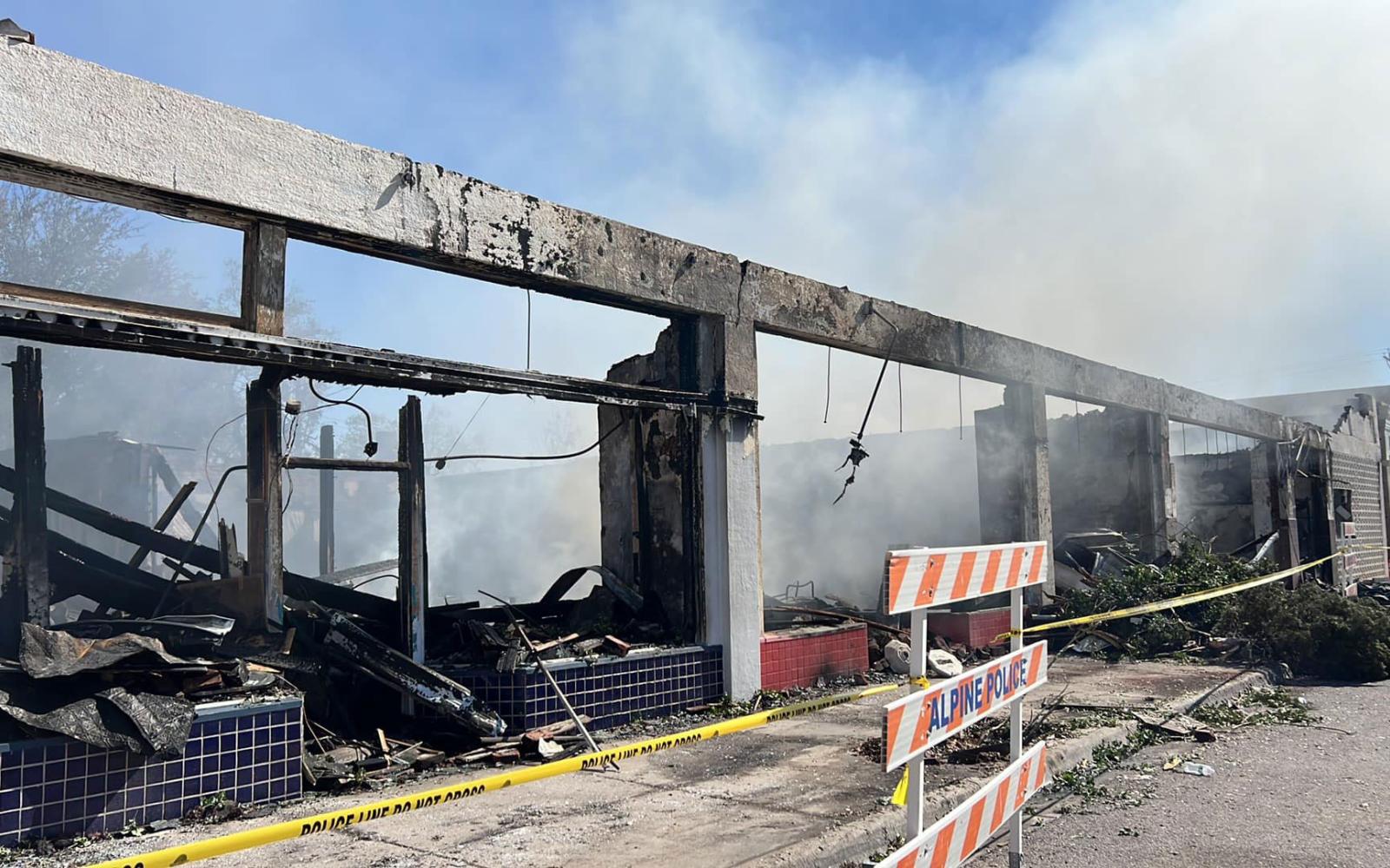 The damage from the May 26, 2024 Downtown Alpine Fire.