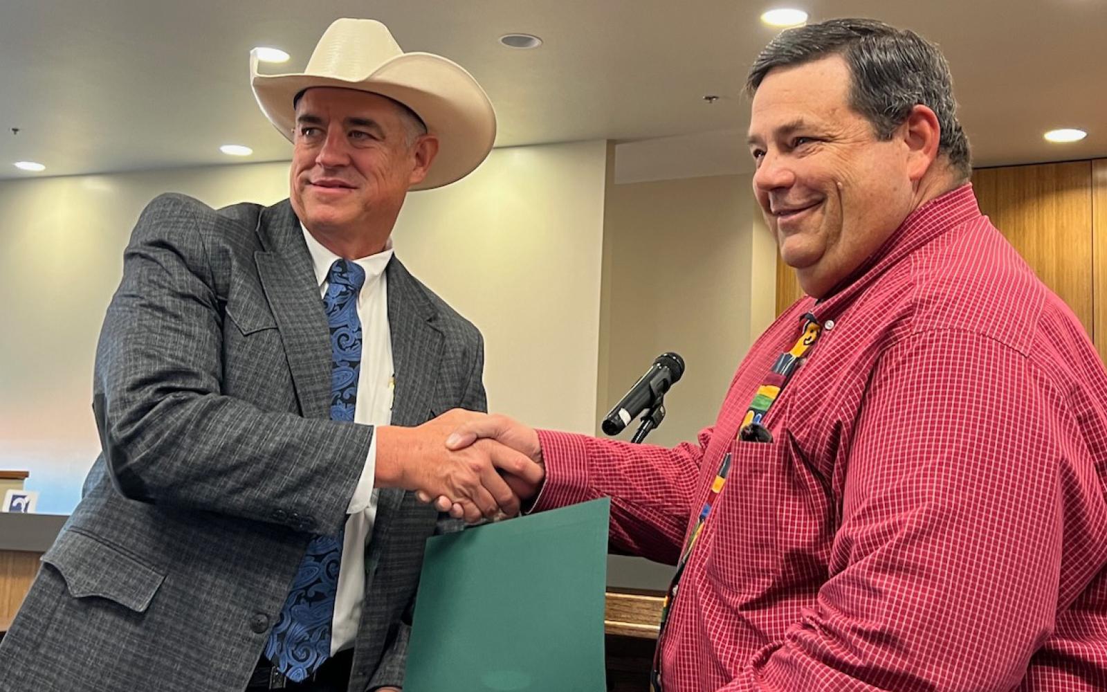Newly promoted Jail Sergeant Ron Sanders was recognized at the June 24, 2024 ceremony.