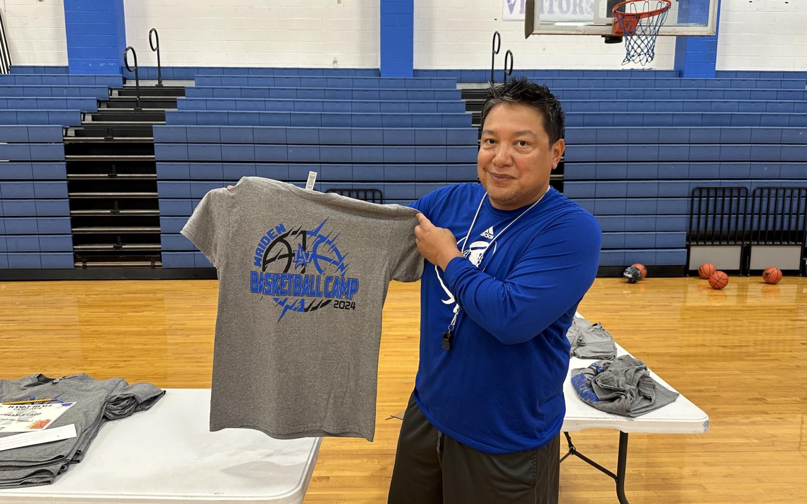 Lake View Maidens Head Basketball Coach Gabriel Chapa at the Maidens Summer Basketball Camp