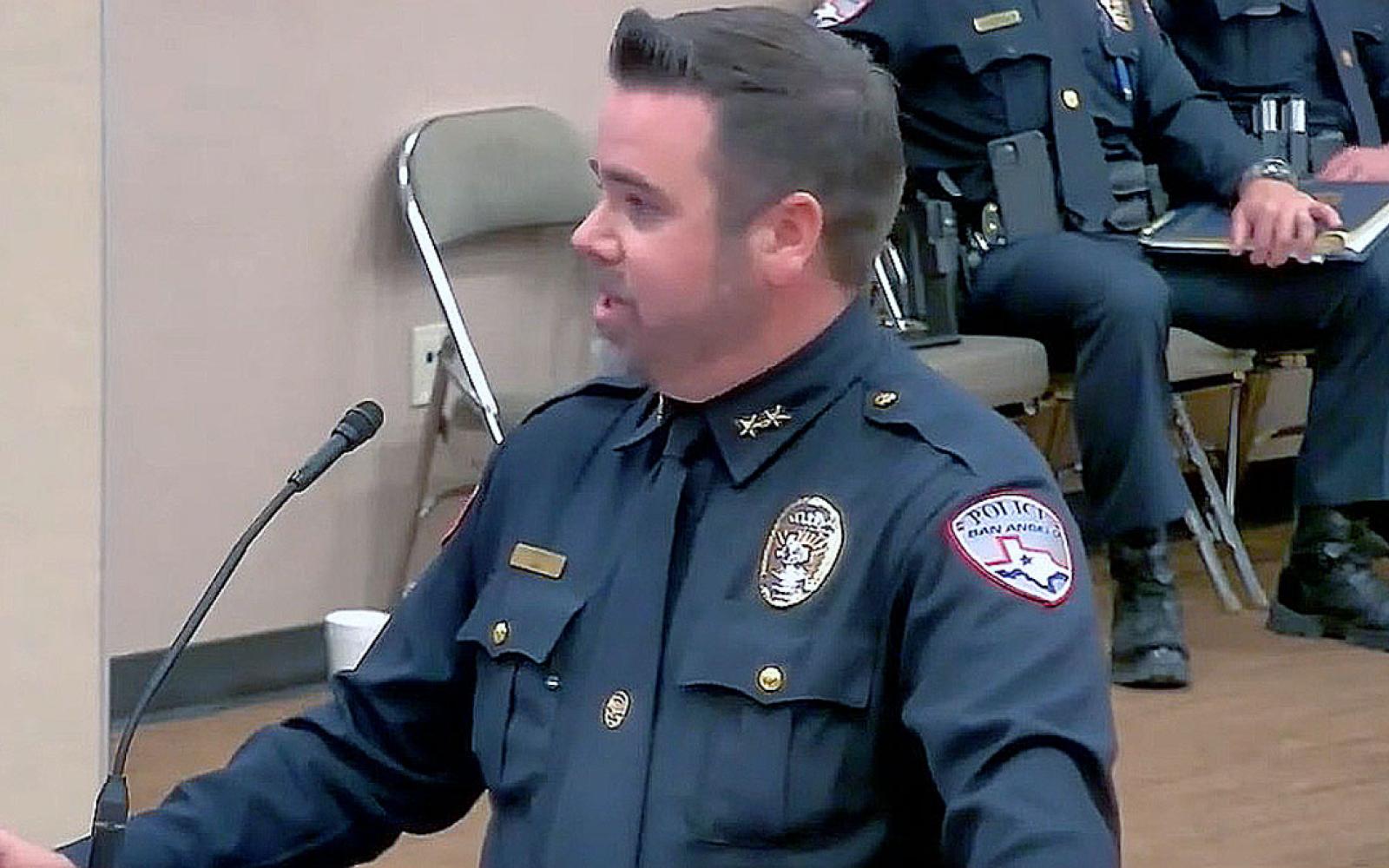 Police Chief Travis Griffith begs for more money during public comments at the July 16, 2024 city council meeting.