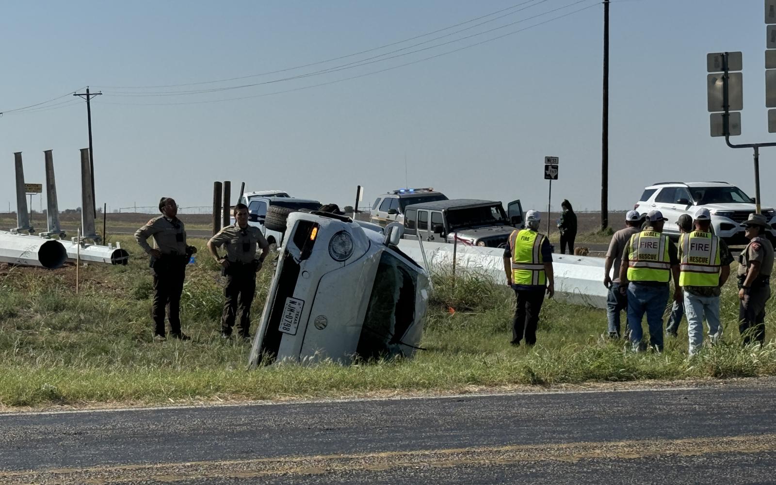 First responders rushed to the scene of a single-vehicle rollover crash outside San Angelo on Thursday afternoon.