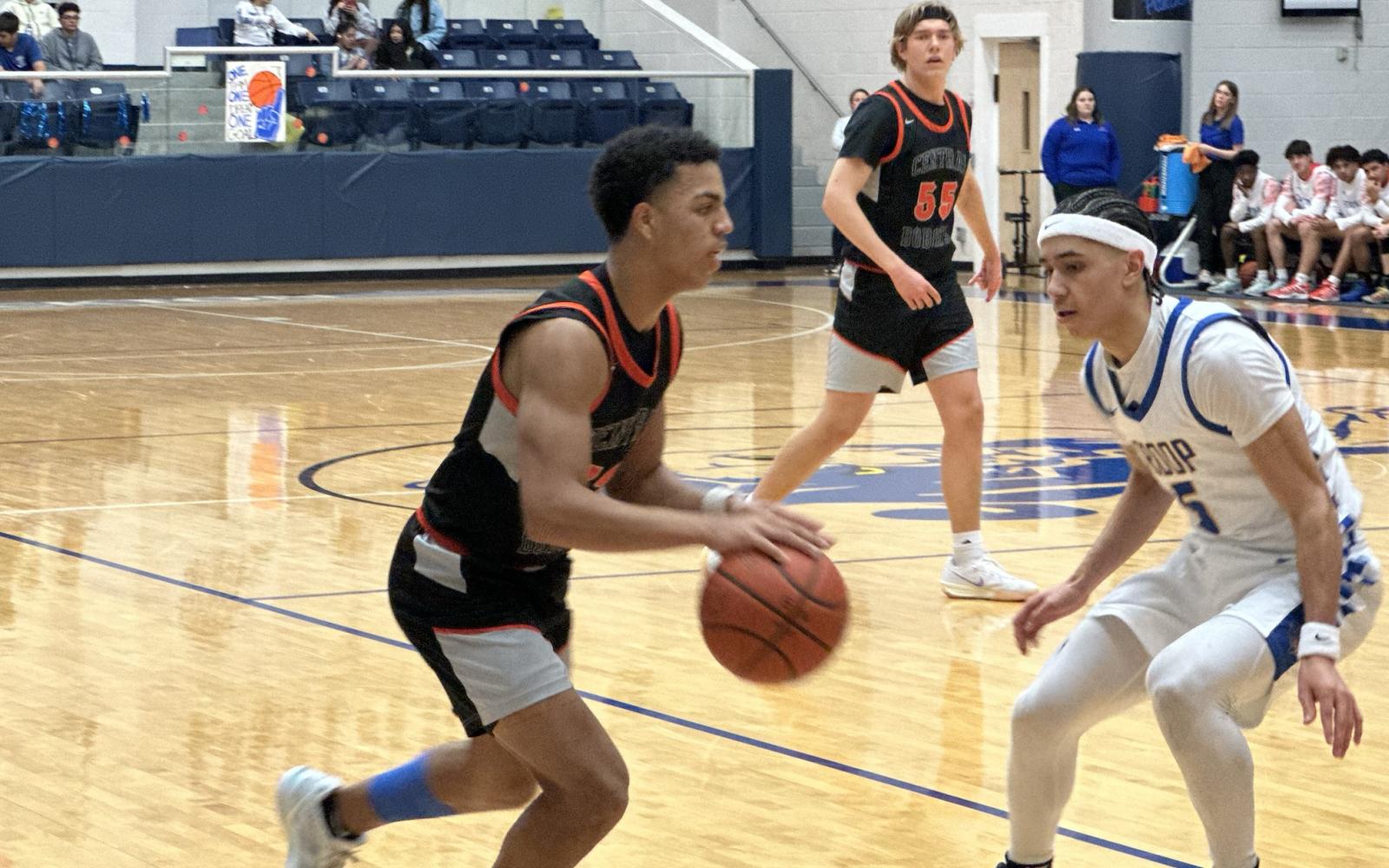 Central Bobcats' Christian English and Jax Olson in action against El Paso Eastwood