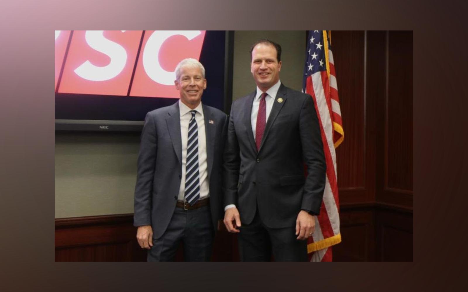 U.S. Congressman August Pfluger (TX-11) and U.S. Energy Secretary Chris Wright meet at the Republican Study Committee’s weekly briefing in Washington, D.C., to discuss strategies for boosting American energy production.