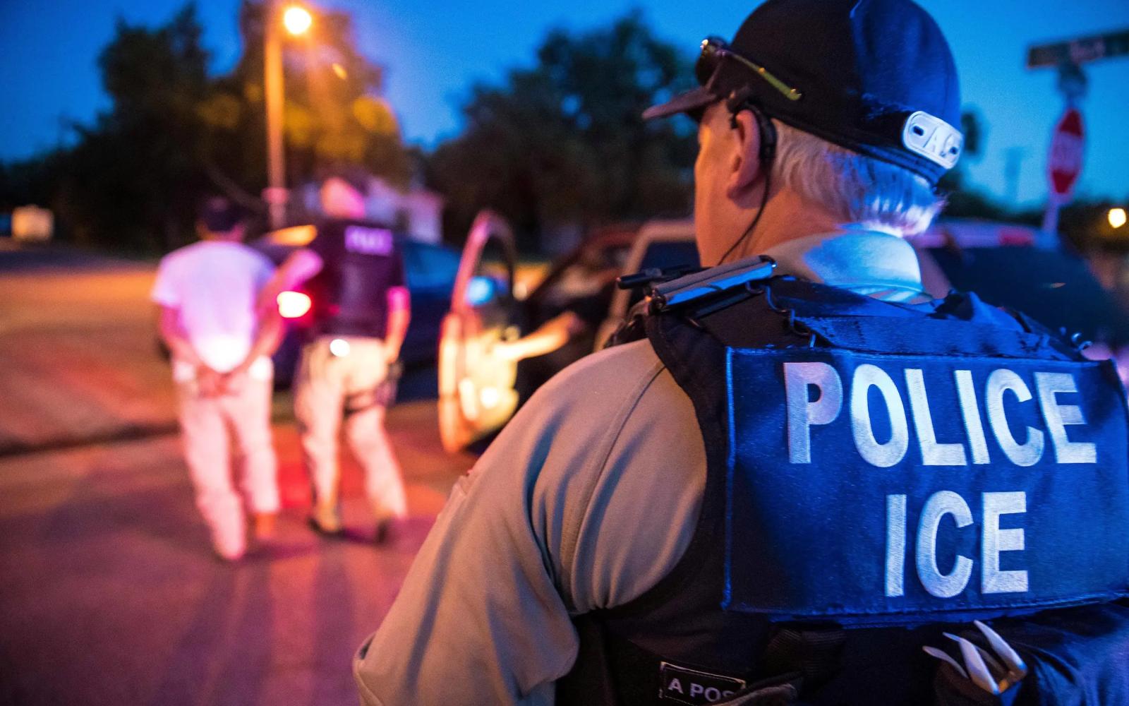 U.S. Immigration and Customs Enforcement officers carry out a raid in Sherman on June 20, 2019. Credit: Courtesy Charles Reed/U.S. Immigration and Customs Enforcement
