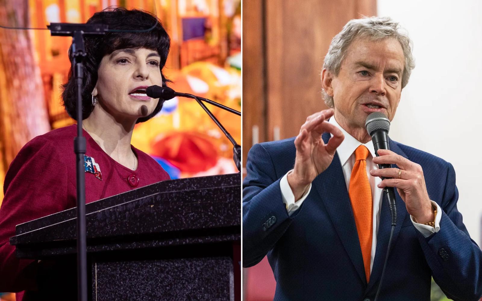 Texas Railroad Commissioner Christi Craddick and former state Sen. Don Huffines. Credit: Texas Tribune