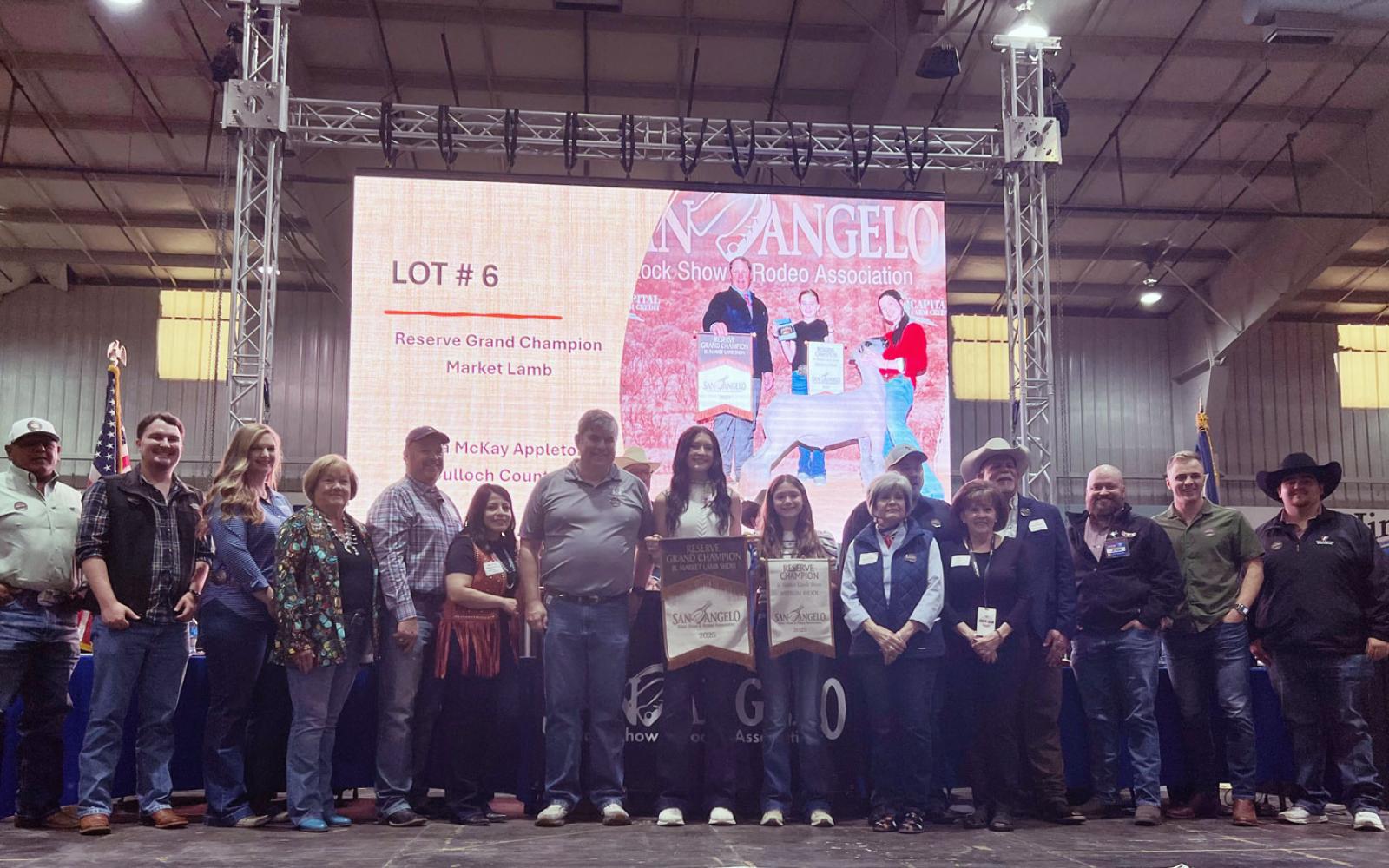 Reserve Grand Champion Lamb, shown by Flora McCay Appleton of McCulloch County 4H for $14,000.