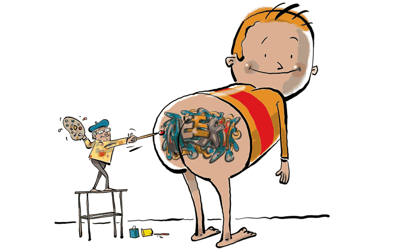 An illustration in "I Need a New Butt!" by Dawn McMillan