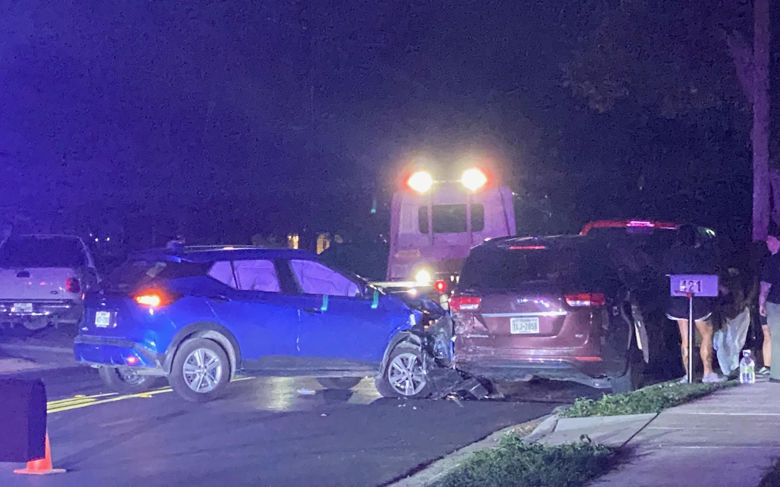 SAN ANGELO, TX — Police and fire responded to what appeared to be a rear-end collision into a parked vehicle on the eastbound access road — Freeland Bvd — to the Houston Harte near Howard St.