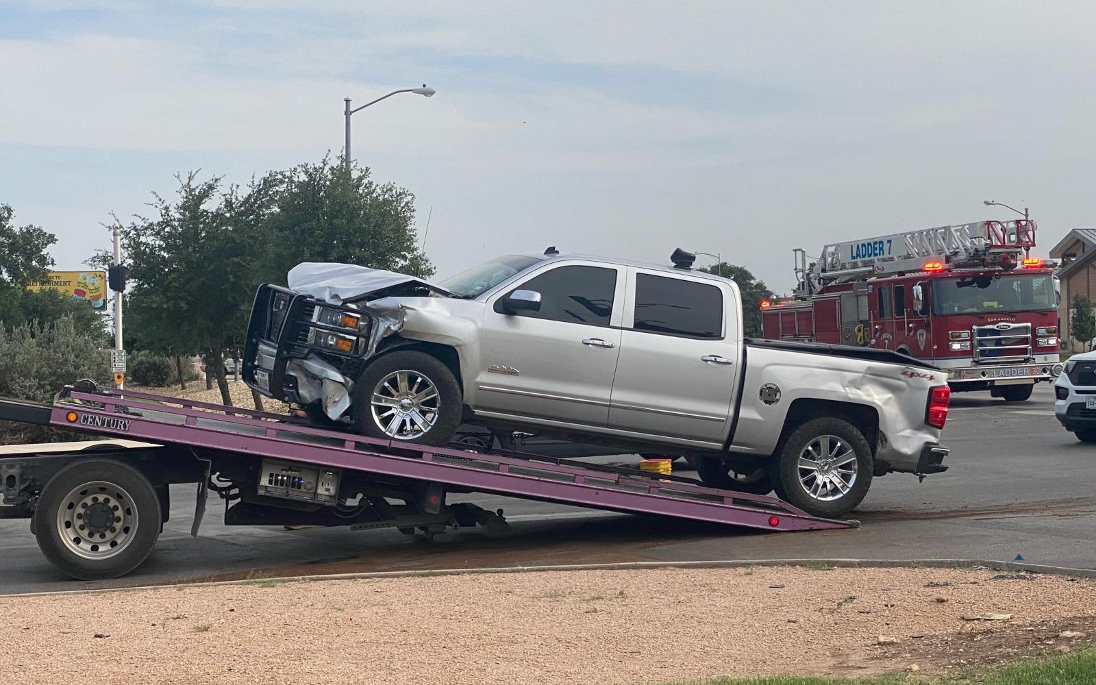 Pickup Truck Collision Snarls Traffic Near Walmart on S. Bryant