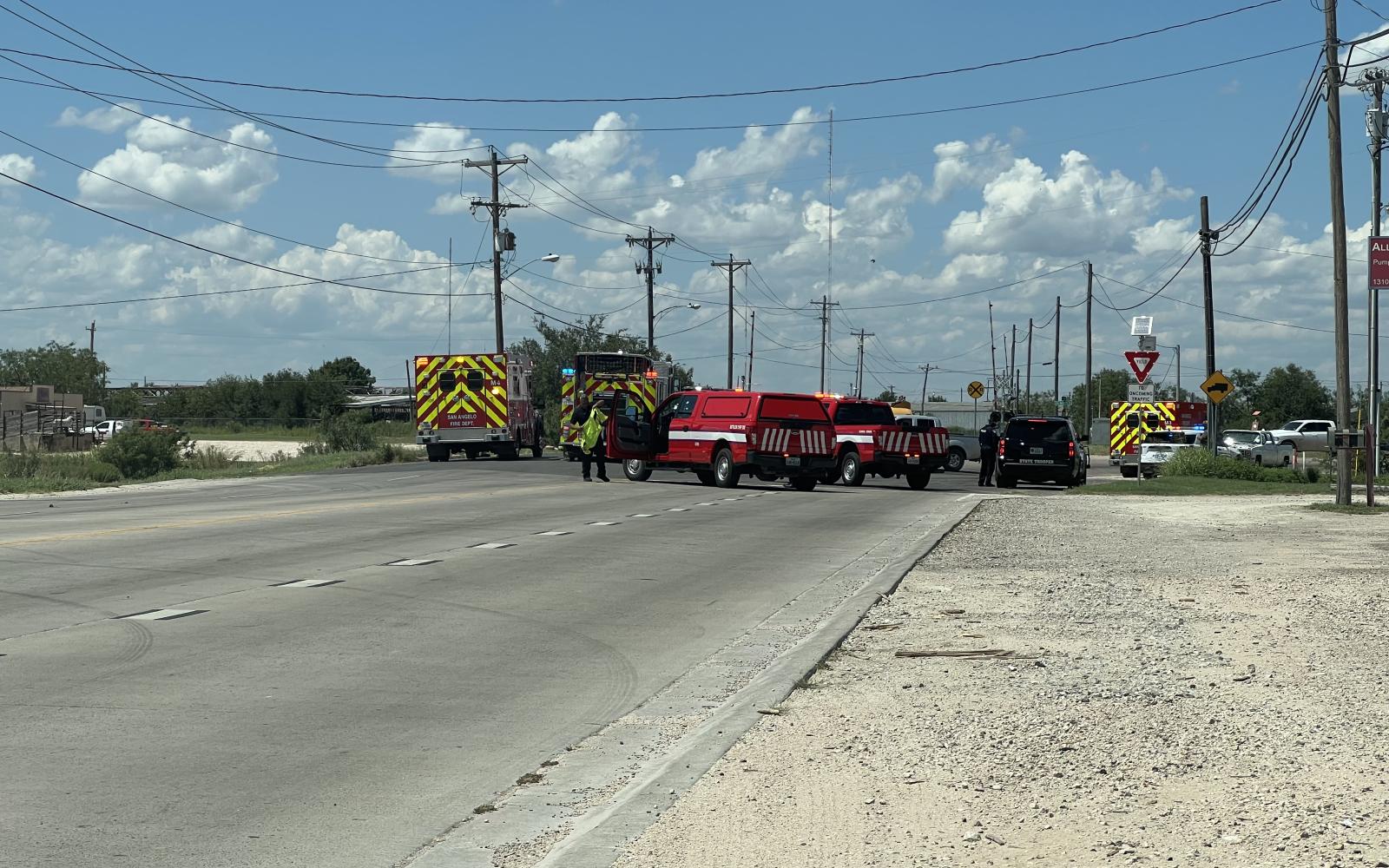 A crash shut down all lanes of traffic on North Bell Street on Thursday afternoon in San Angelo.