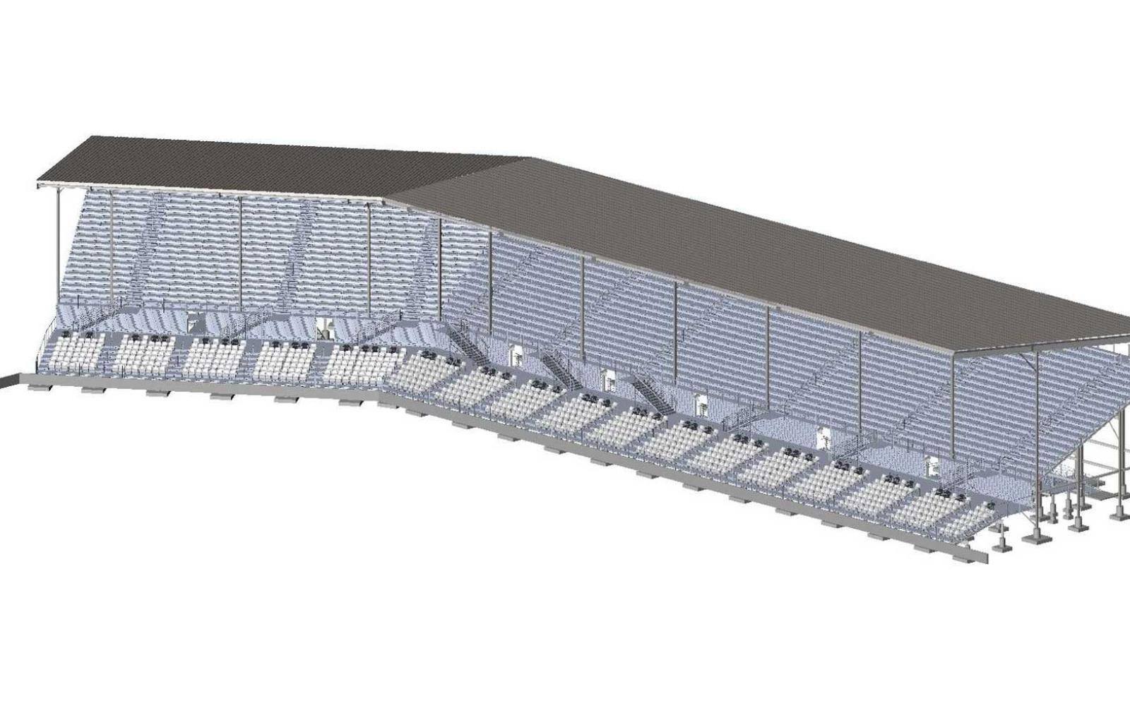 The architect's rendering of what the new stands will look like when completed.