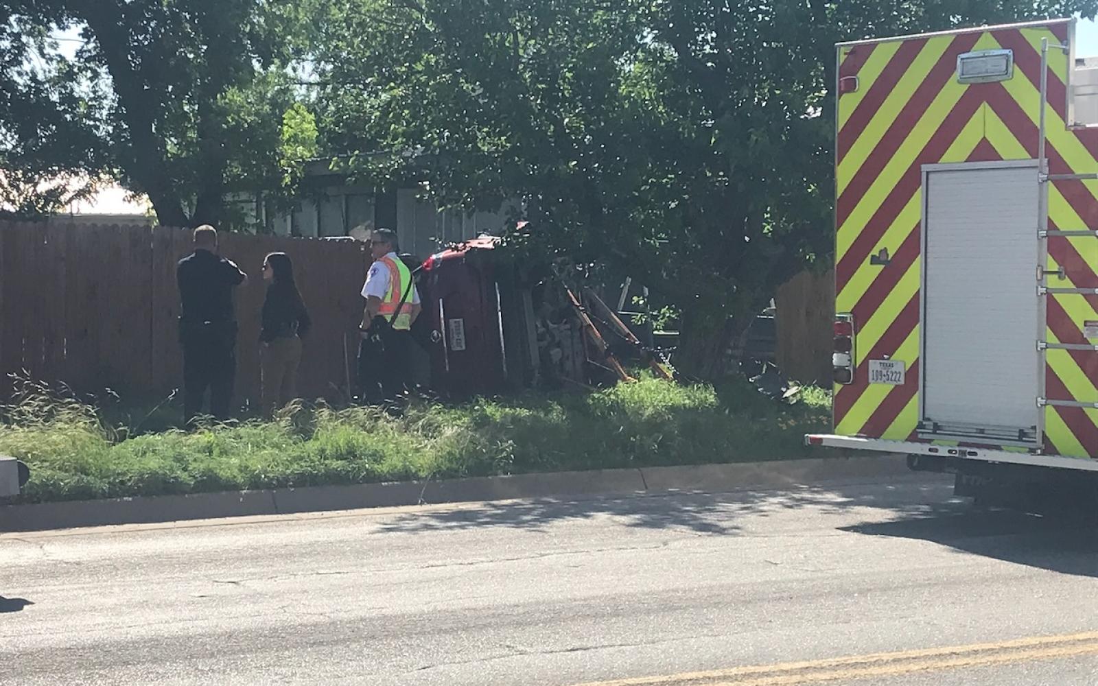 Rollover crash at Bell St and Belaire Ave on Friday, April 24, 2026