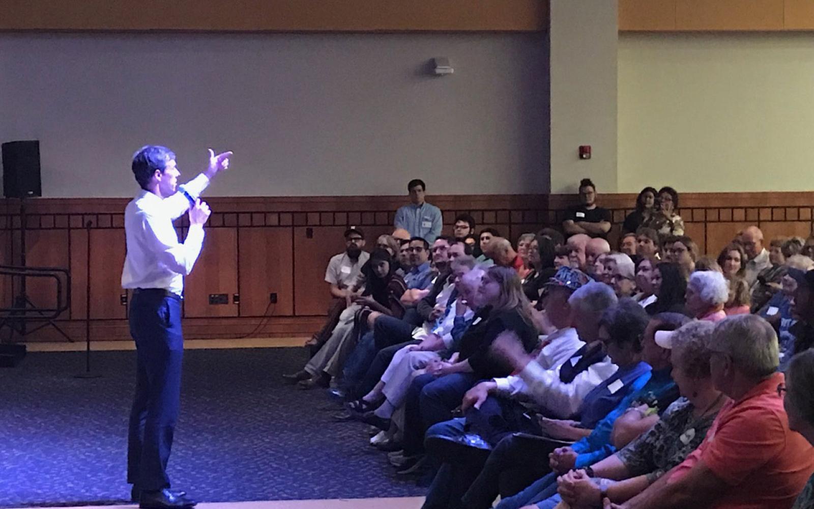 Beto O'Rourke in San Angelo during the 2018 campaign for U.S. Senate