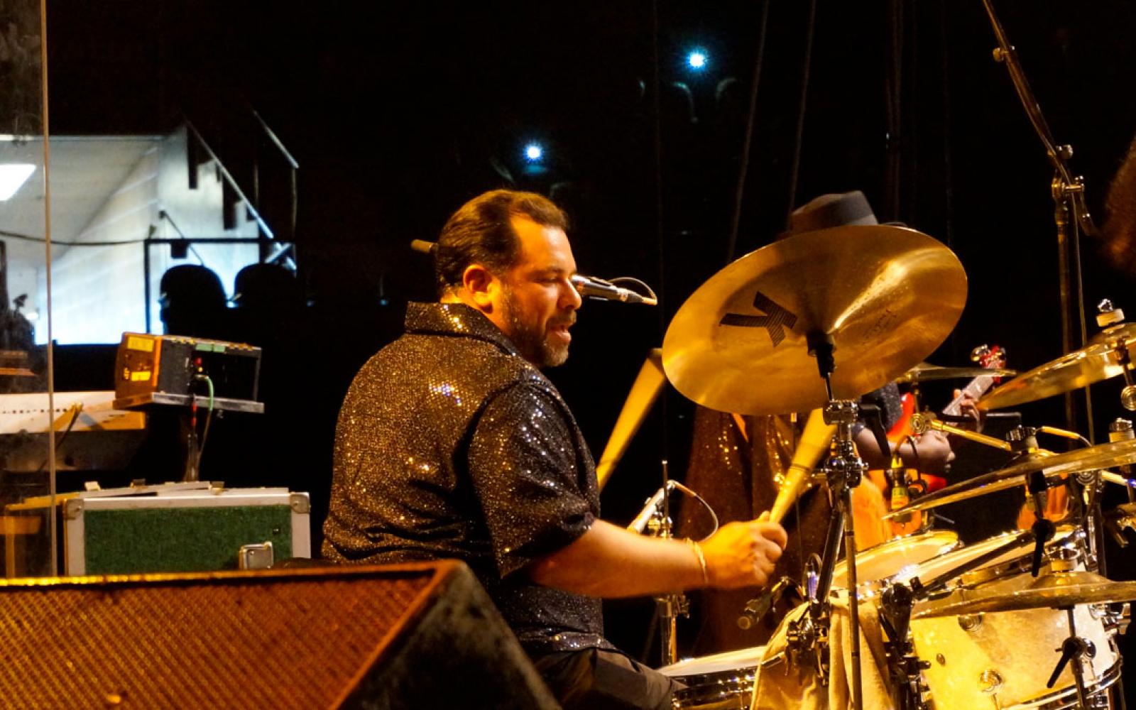 Former San Angelo Police Chief Tim Vasquez performing with Funky Munky