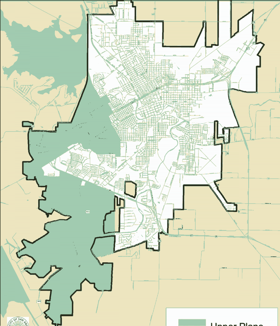 Areas in the green area are cleared for use of water