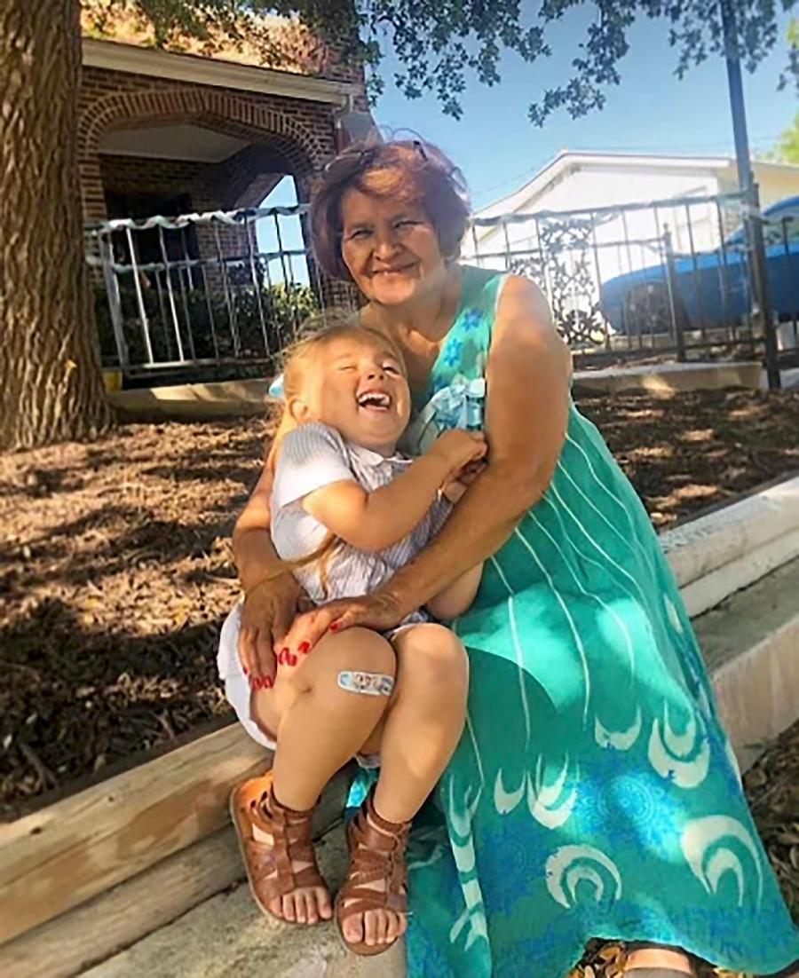 Emilia and her grandmother Maria "Coke" Tambunga.