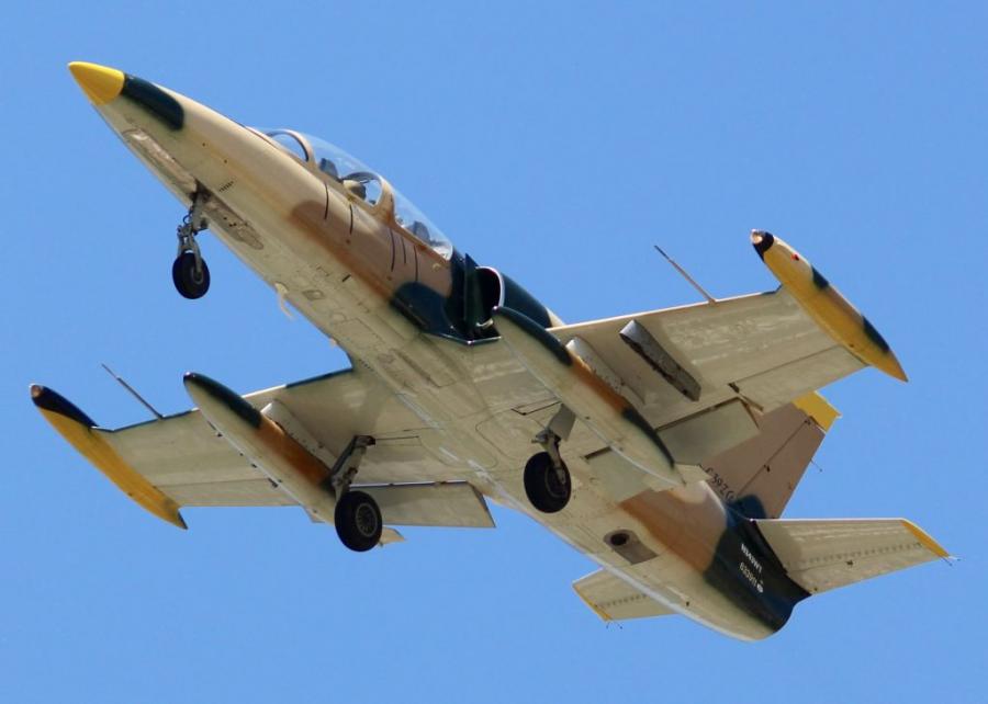 An earlier photo of the L-39 N343WT that crashed on the Rocker B ranch on May 2, 2023. (UGC from FlightAware.com)