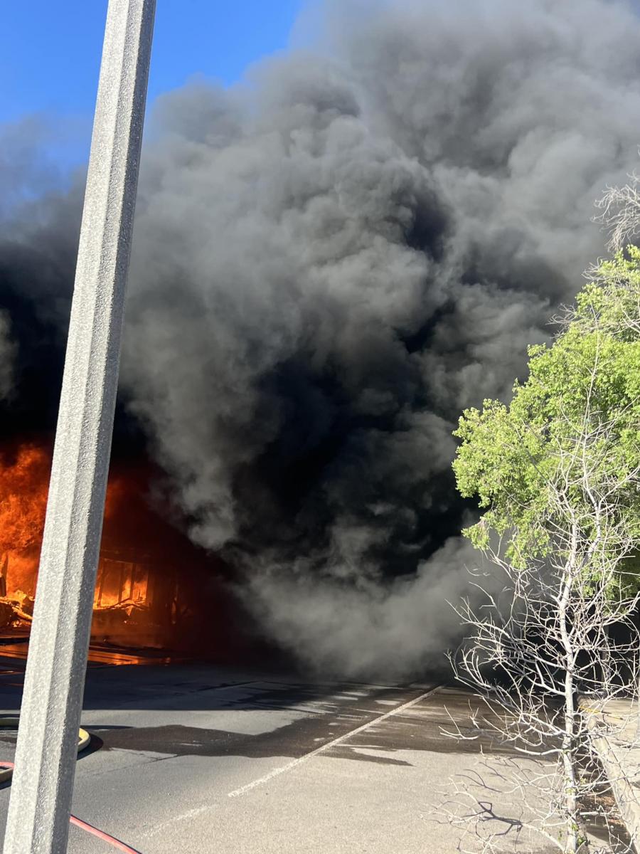 Downtown Alpine, Texas fire on May 26, 2024.