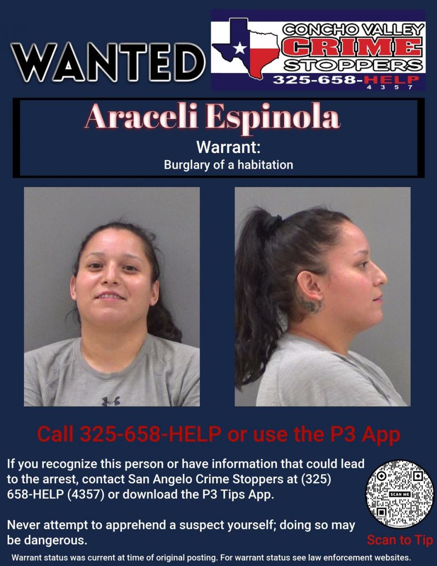 San Angelo Crime Stoppers Seek Public’s Help in Locating Wanted Suspect