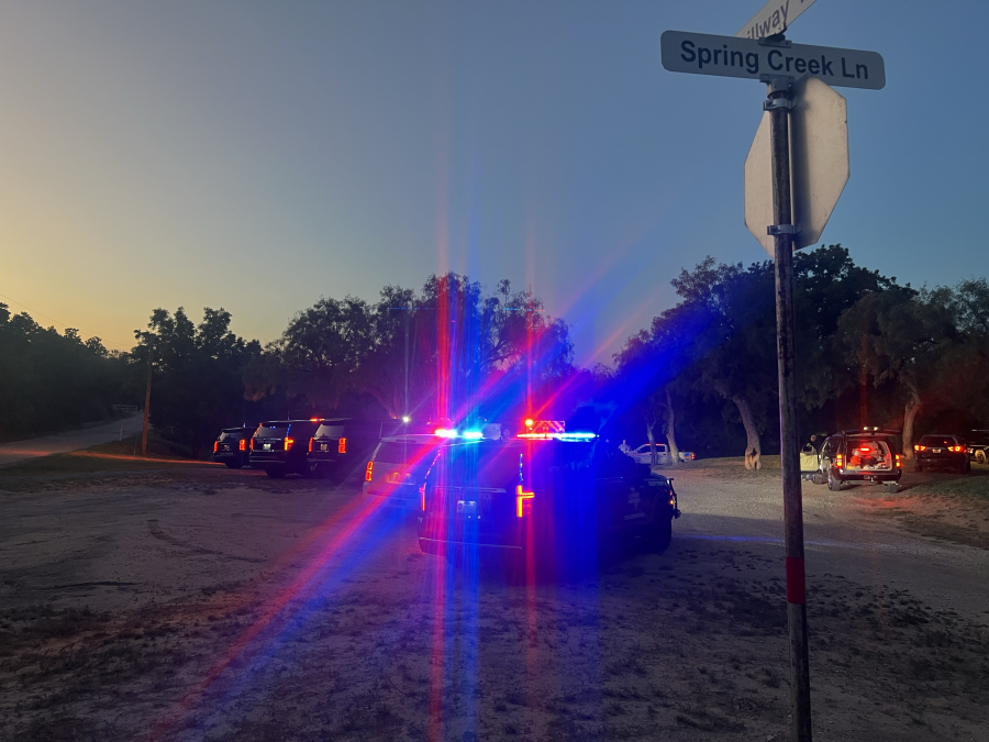 The scene around 9 p.m. at the intersection of Spillway Road and Spring Creek Lane.