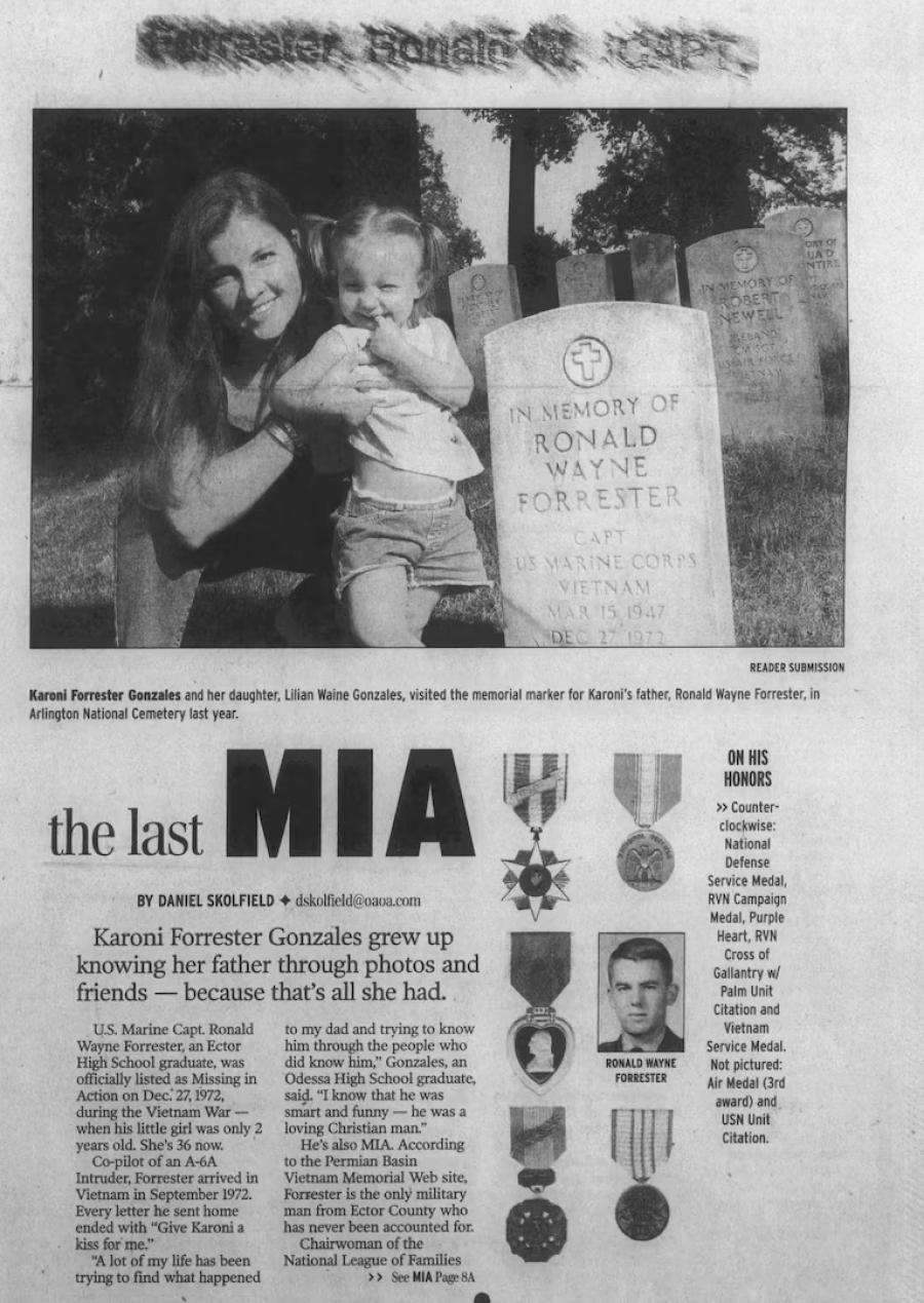 Odessa Marine Pilot Accounted for Decades After Vietnam War